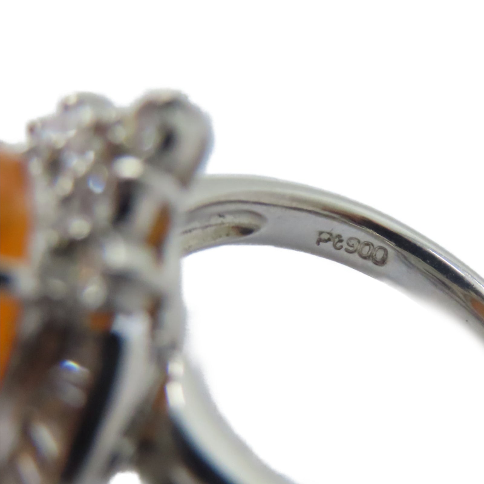 JEWELRY PT900鉑金Opal Diamond Ring 3.438ct蛋白石/0.52ct鑚石戒指US#5.5