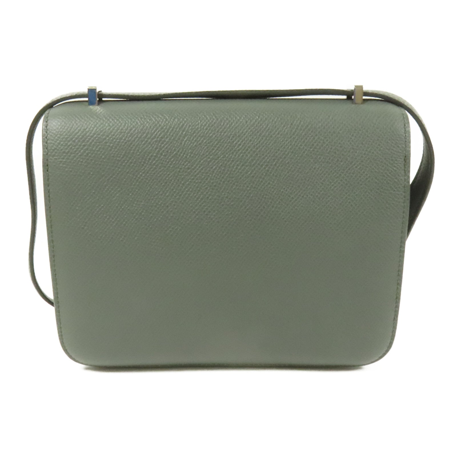 HERMES Epsom皮革Constance Mini銀扣肩背袋Vert Amande