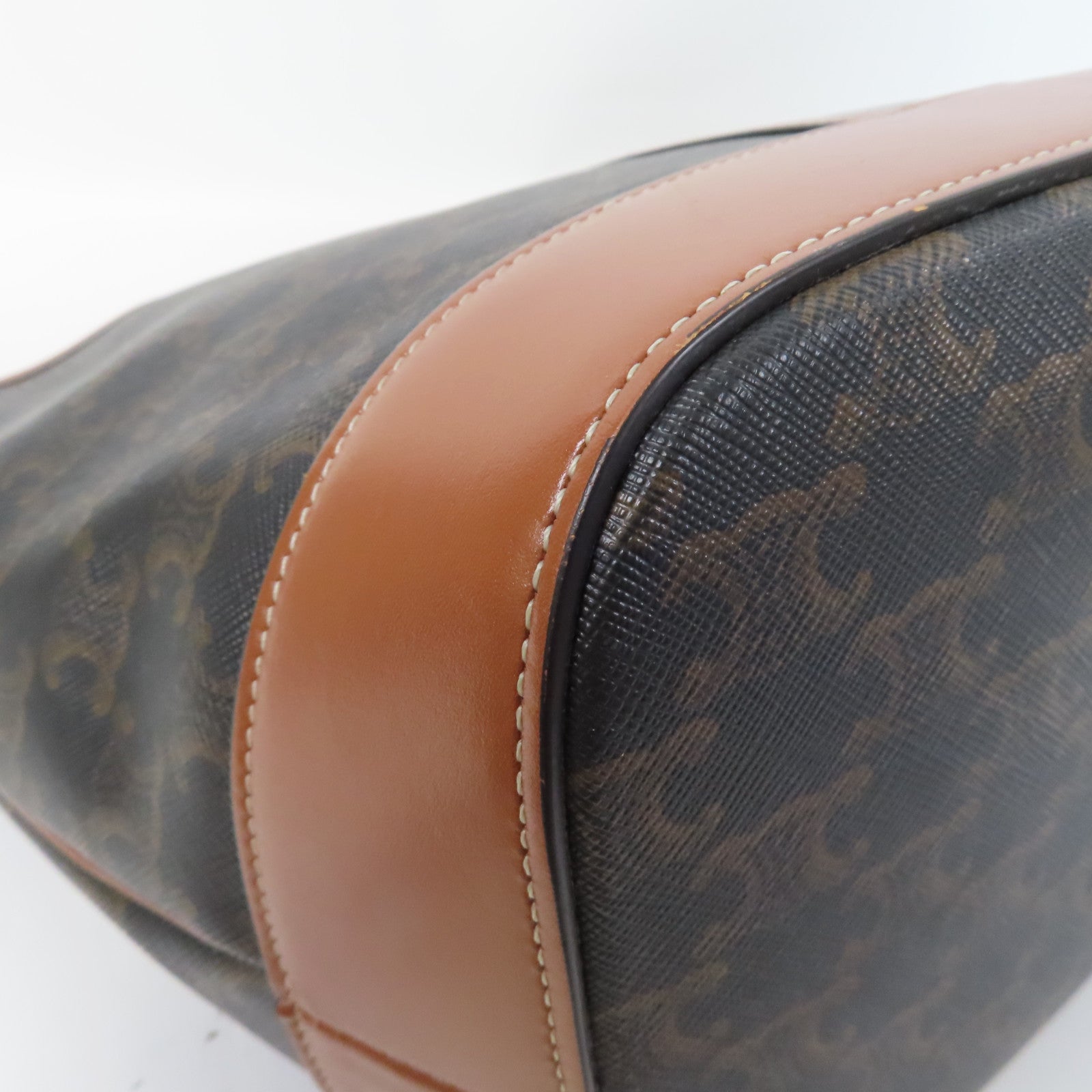 CELINE 塗層帆布帆布Bucket Bag金扣肩背袋啡色