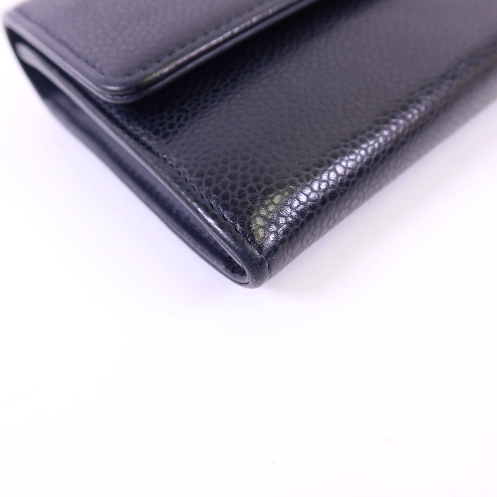CHANEL 牛皮皮革Long Wallet銀扣長錢包