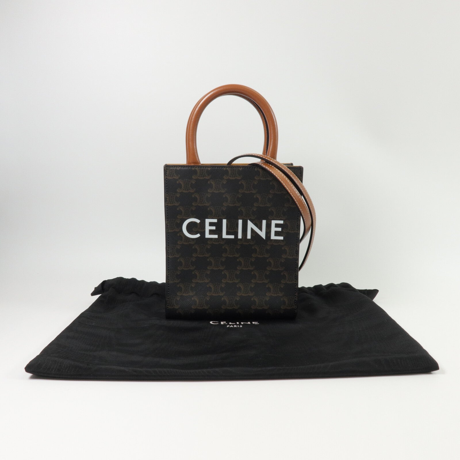CELINE 塗層帆布Mini Vertical Cabas手挽肩背兩用袋