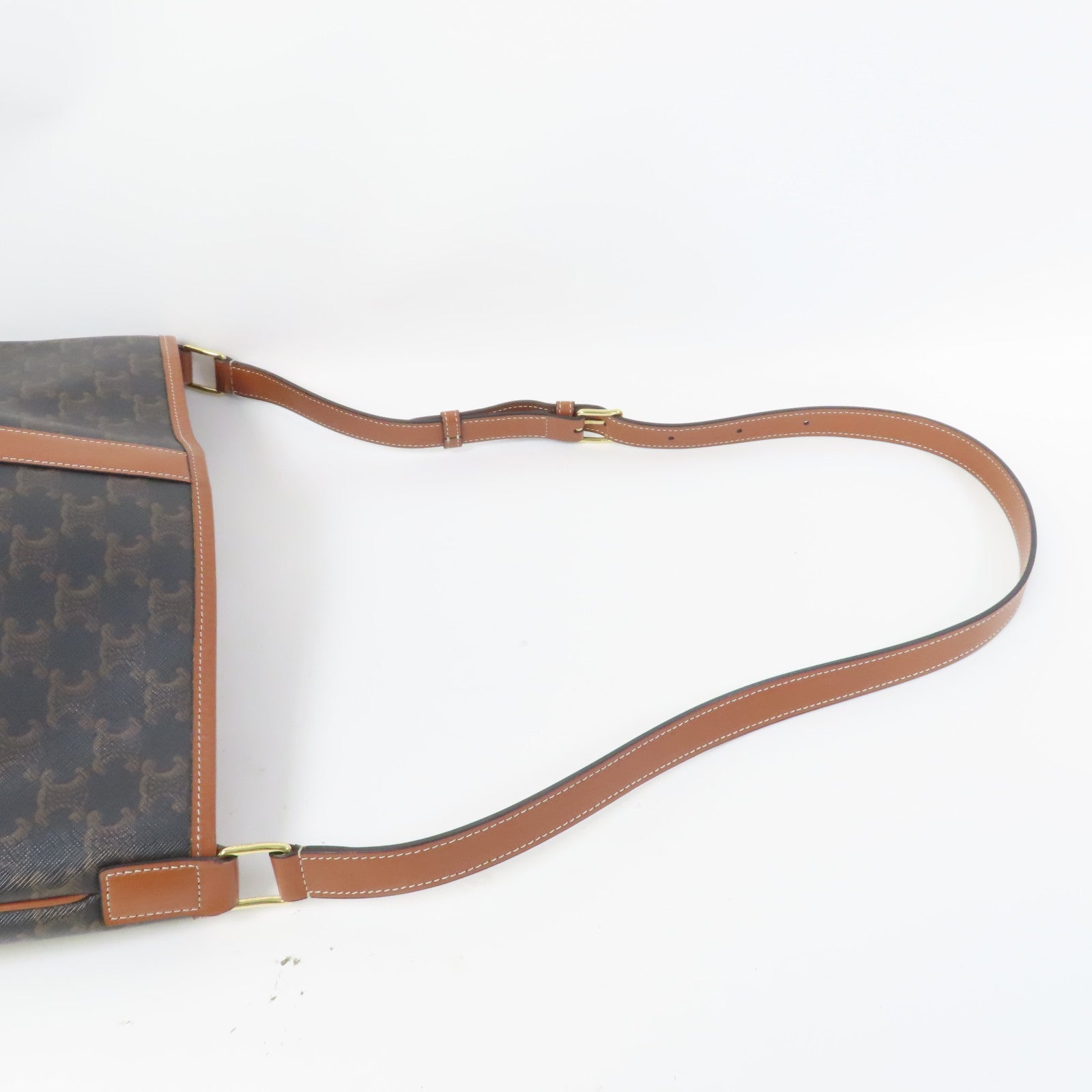 CELINE 塗層帆布帆布Bucket Bag金扣肩背袋啡色