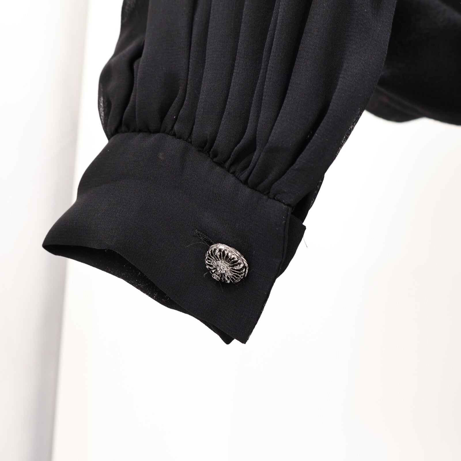 CHANEL Wool/Silk Crepe Pintuck Zip Dress連身裙