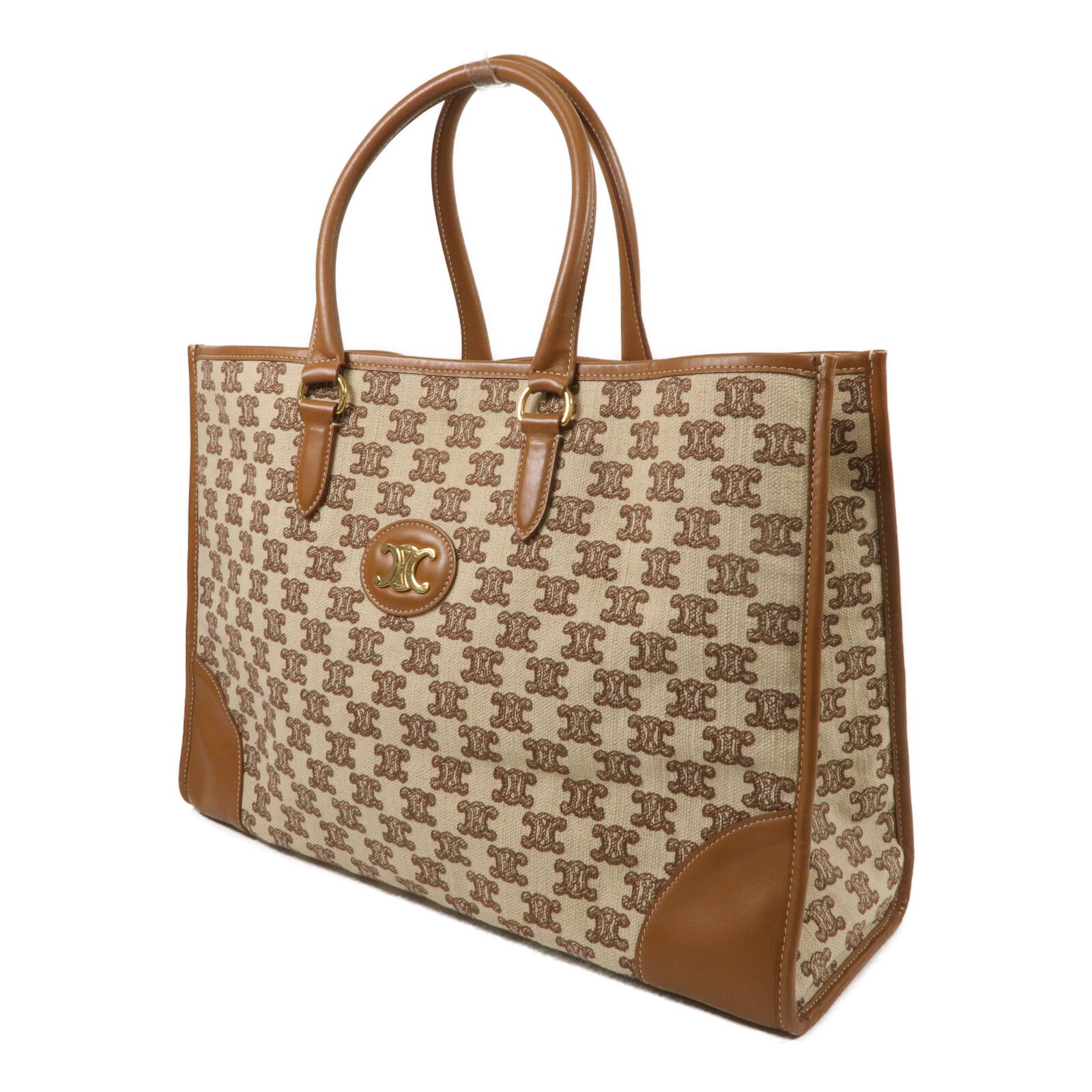 CELINE 帆布/牛皮皮革Horizontal Cabas Tote Bag手挽袋