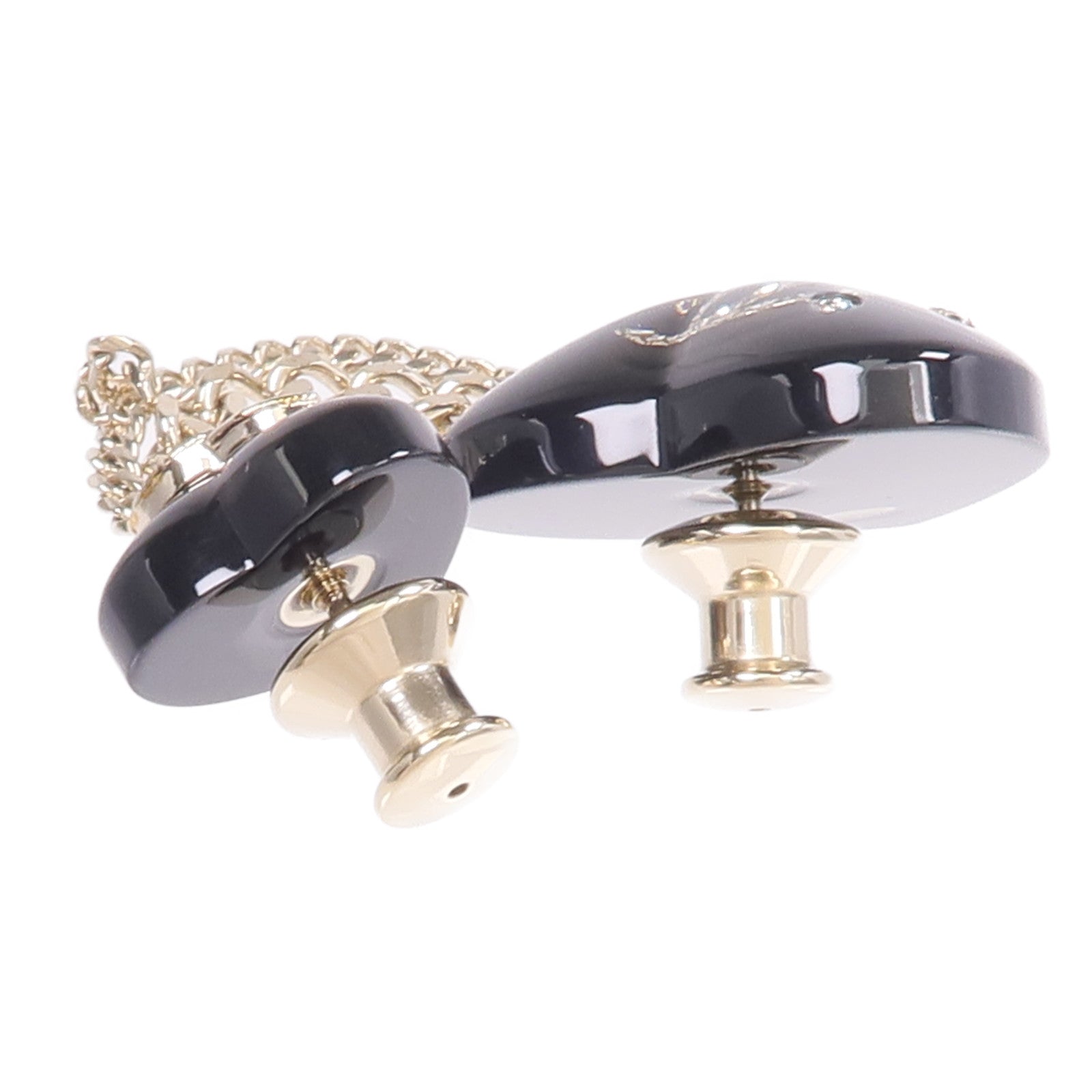 CHANEL 金屬/樹脂Black Heart CC Chain Brooch胸針