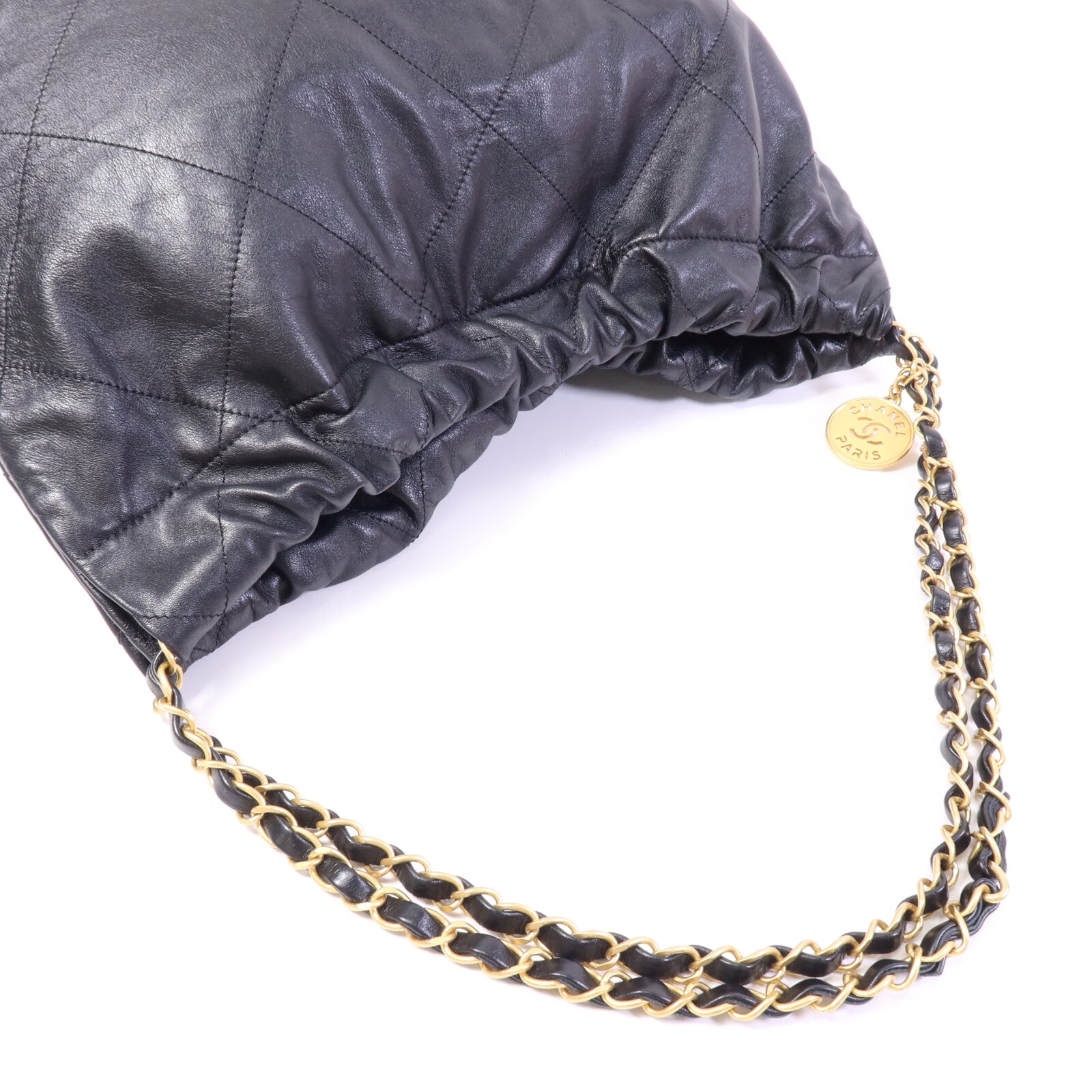 CHANEL 牛皮皮革Chanel 22 Medium金扣鏈帶肩背袋