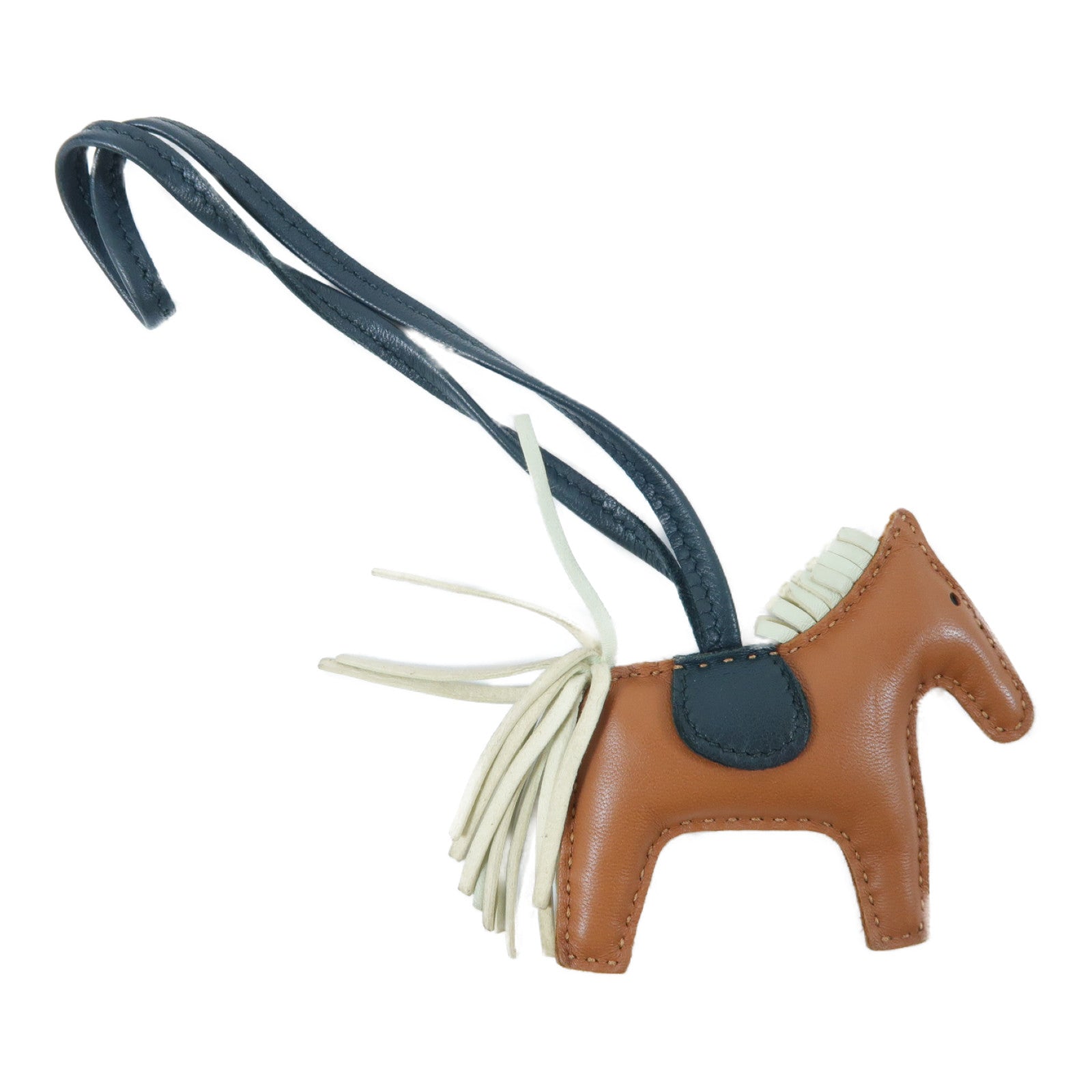 HERMES Swift 皮革Rodeo PM Charm掛飾金棕色/松柏色/氣泡綠色