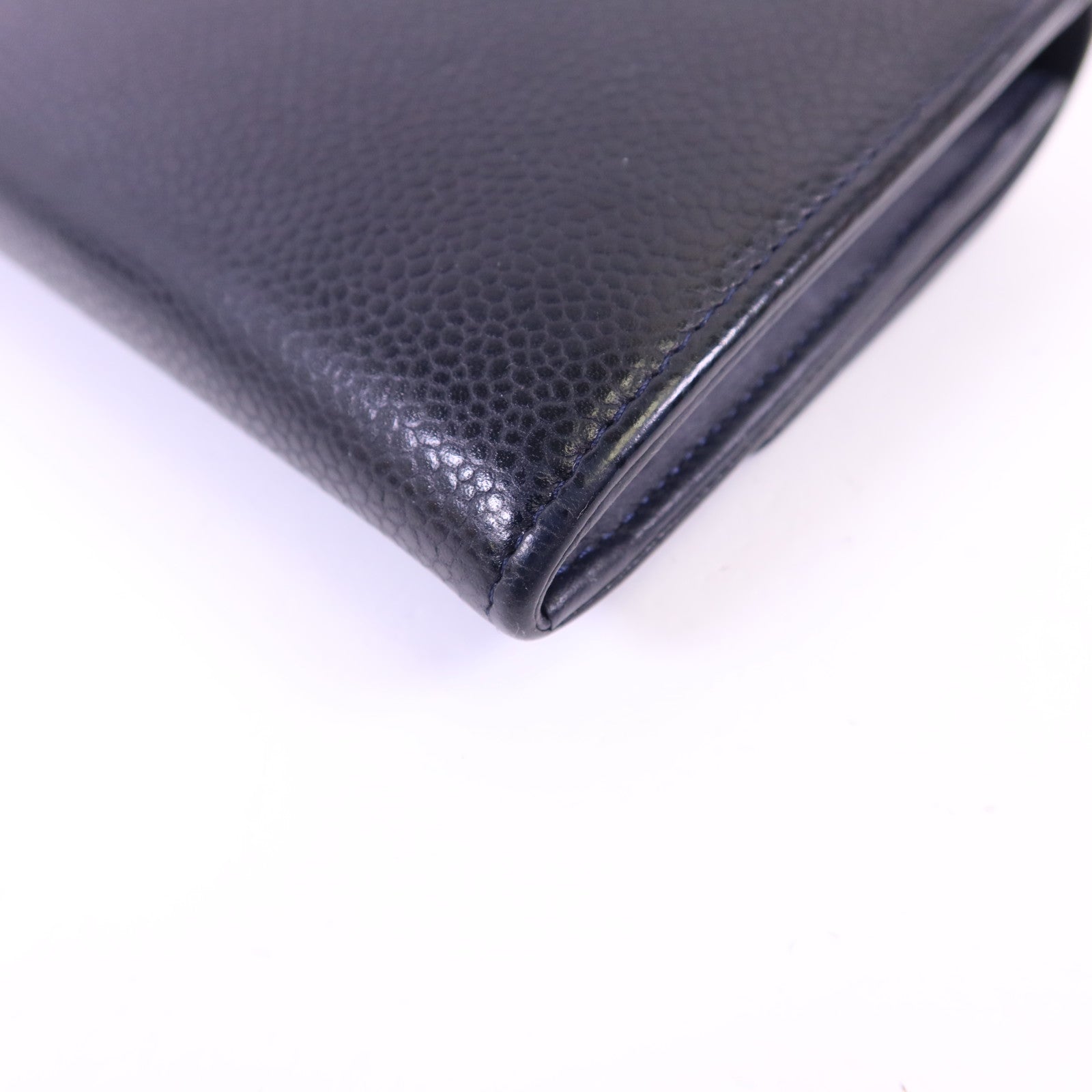 CHANEL 牛皮皮革Long Wallet銀扣長錢包
