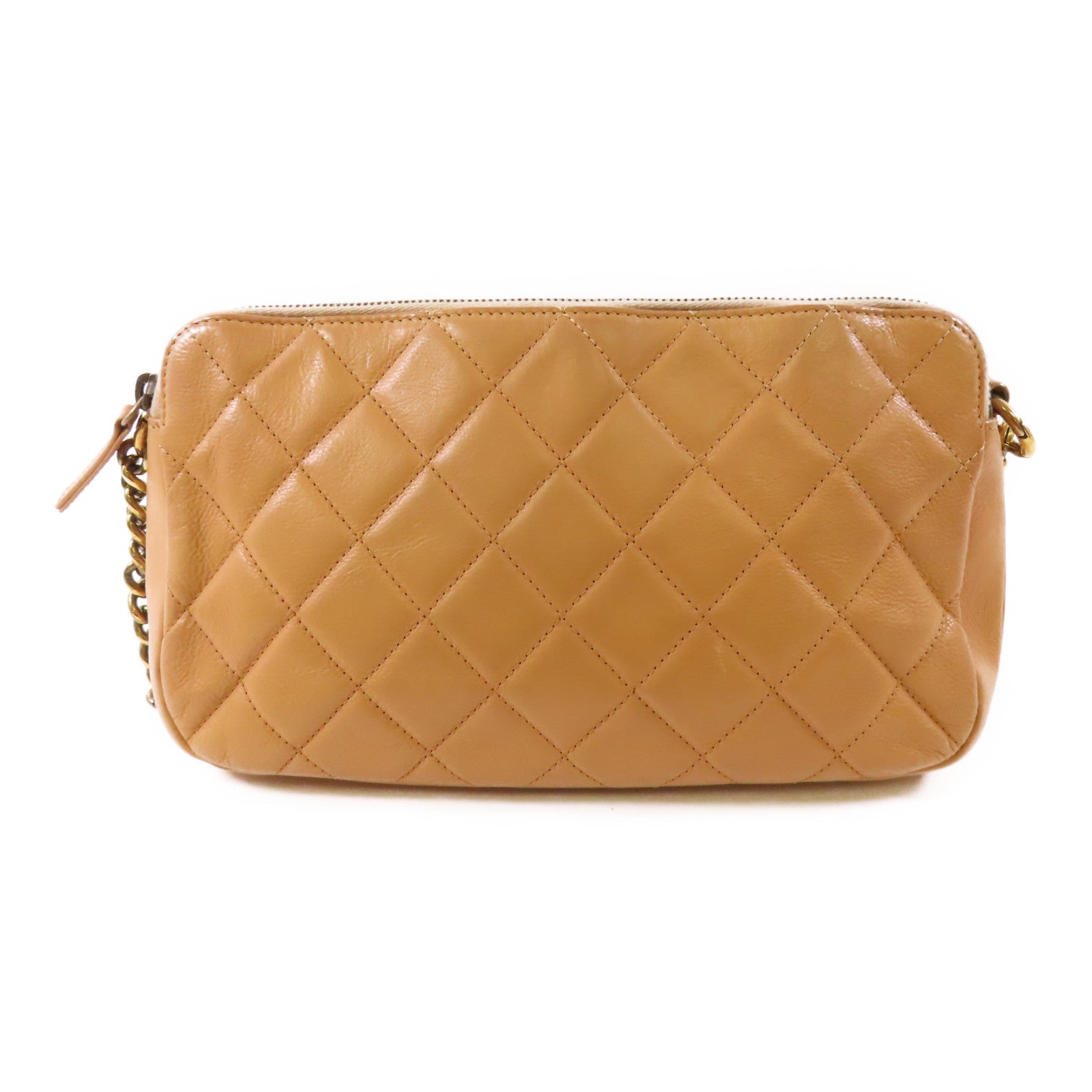 CHANEL 牛皮皮革Shoulder Bag金扣鏈帶肩背袋