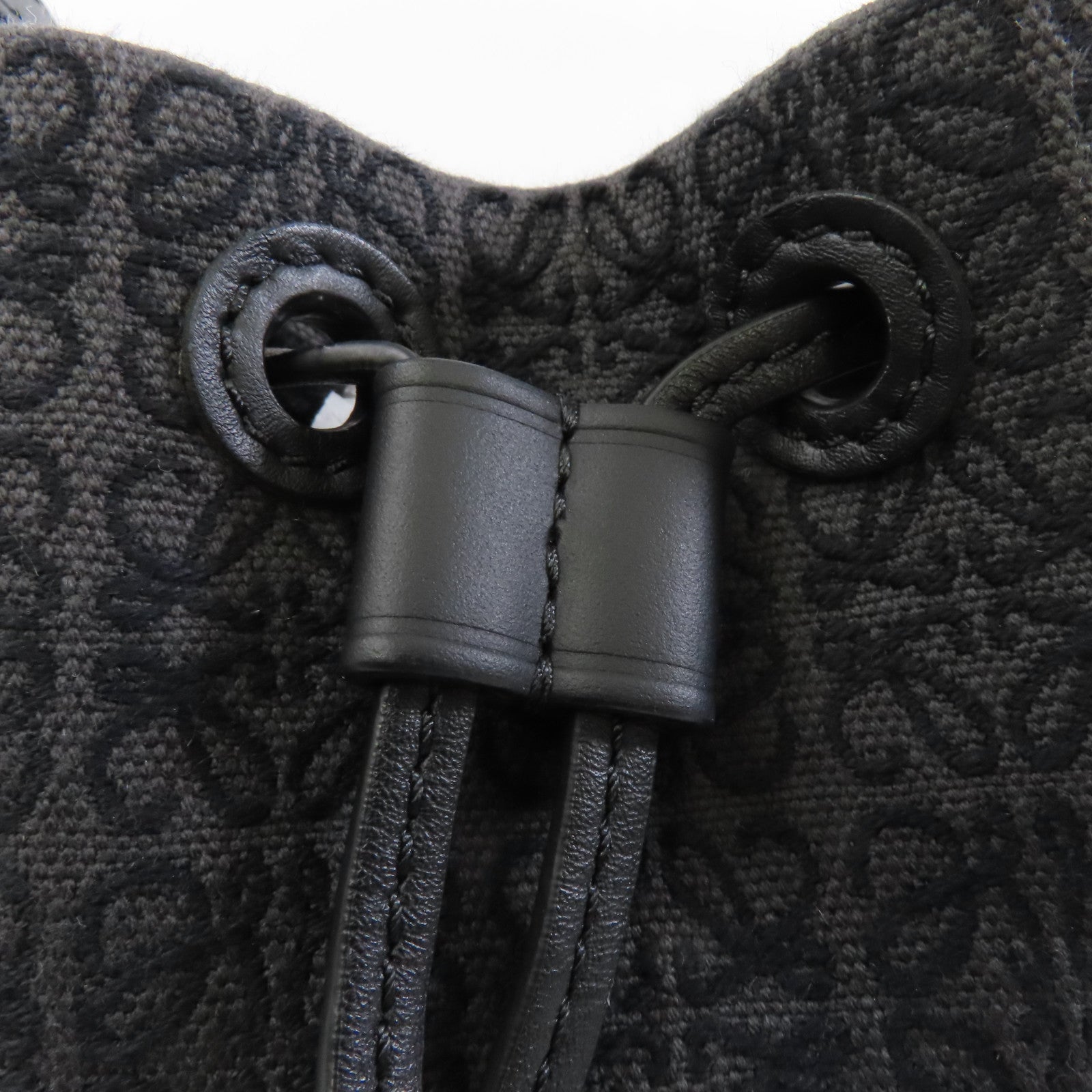 LOEWE 帆布/牛皮皮革Nano Balloon金扣手挽肩背兩用袋黑色