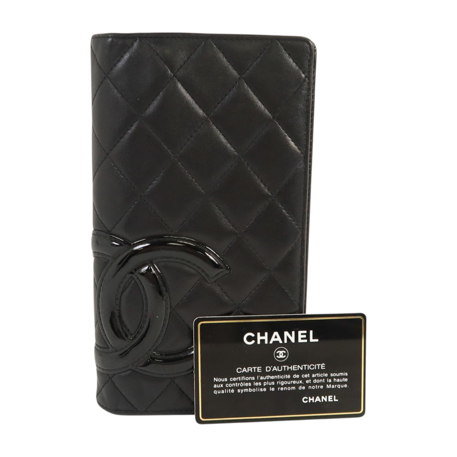CHANEL 牛皮皮革Cambon Long Wallet銀扣長錢包