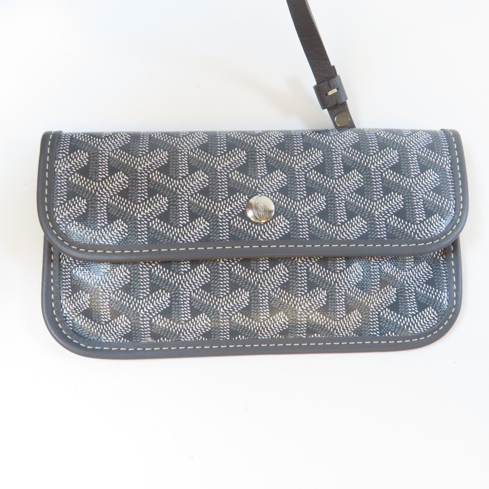 GOYARD 塗層帆布Saint Louis Hulot銀扣手挽袋灰色