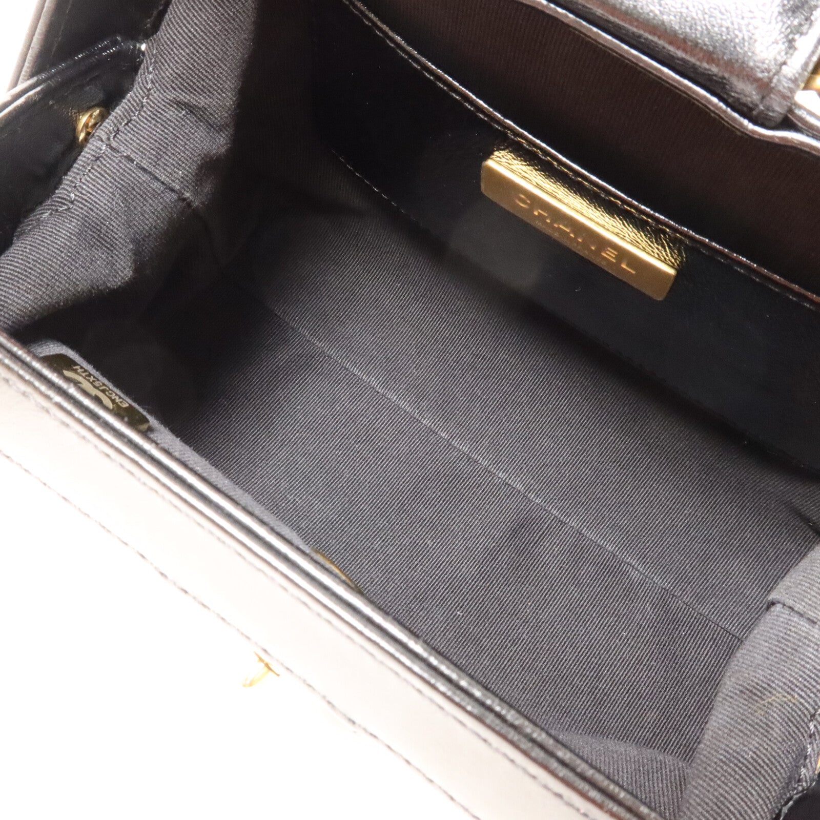 CHANEL 牛皮皮革Mini Bag With Top Handle鏈帶手挽肩背兩用袋