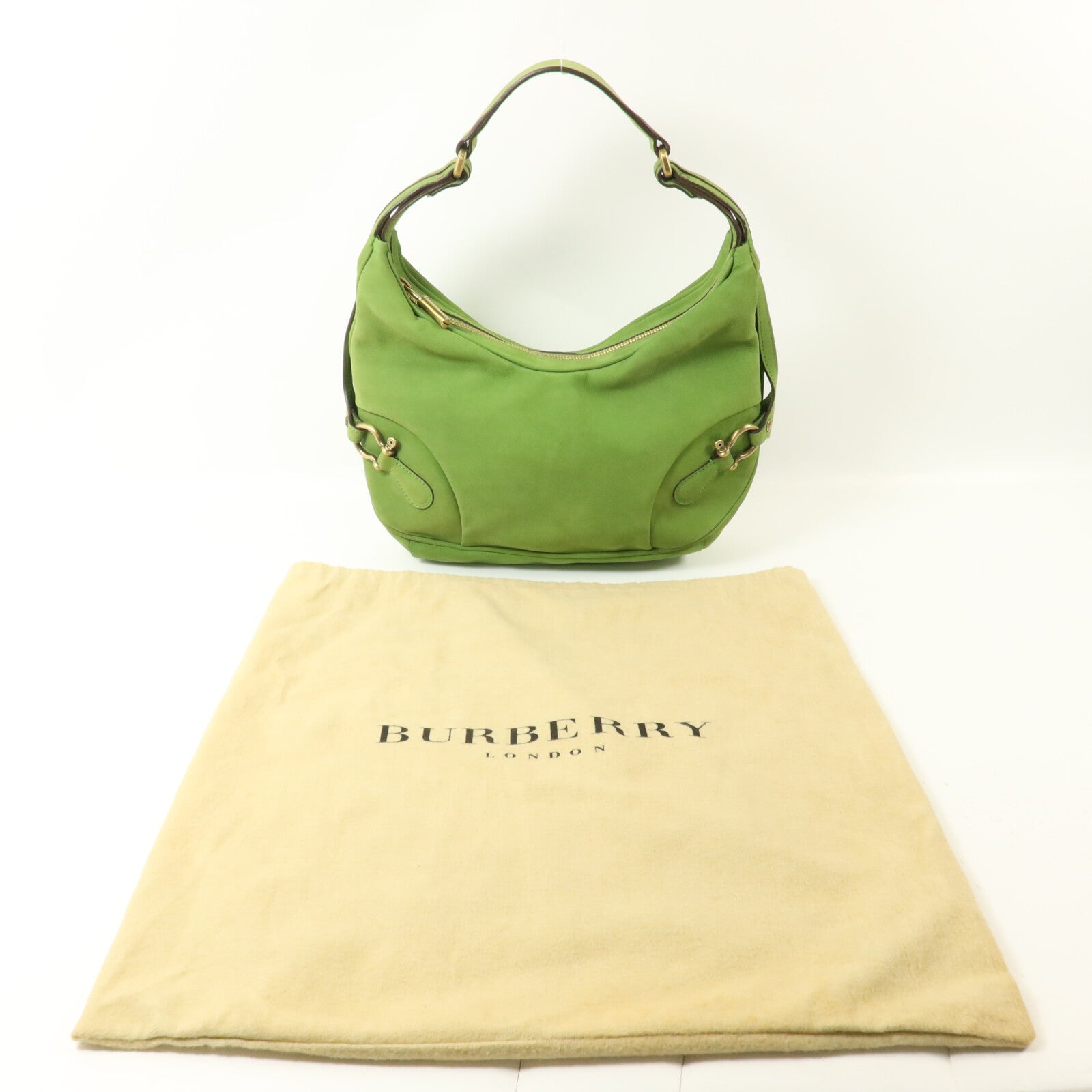 BURBERRY 麂皮皮革Handbag手挽袋