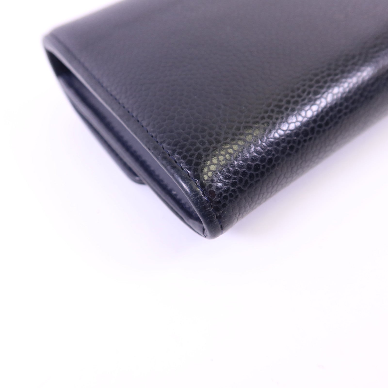CHANEL 牛皮皮革Long Wallet銀扣長錢包