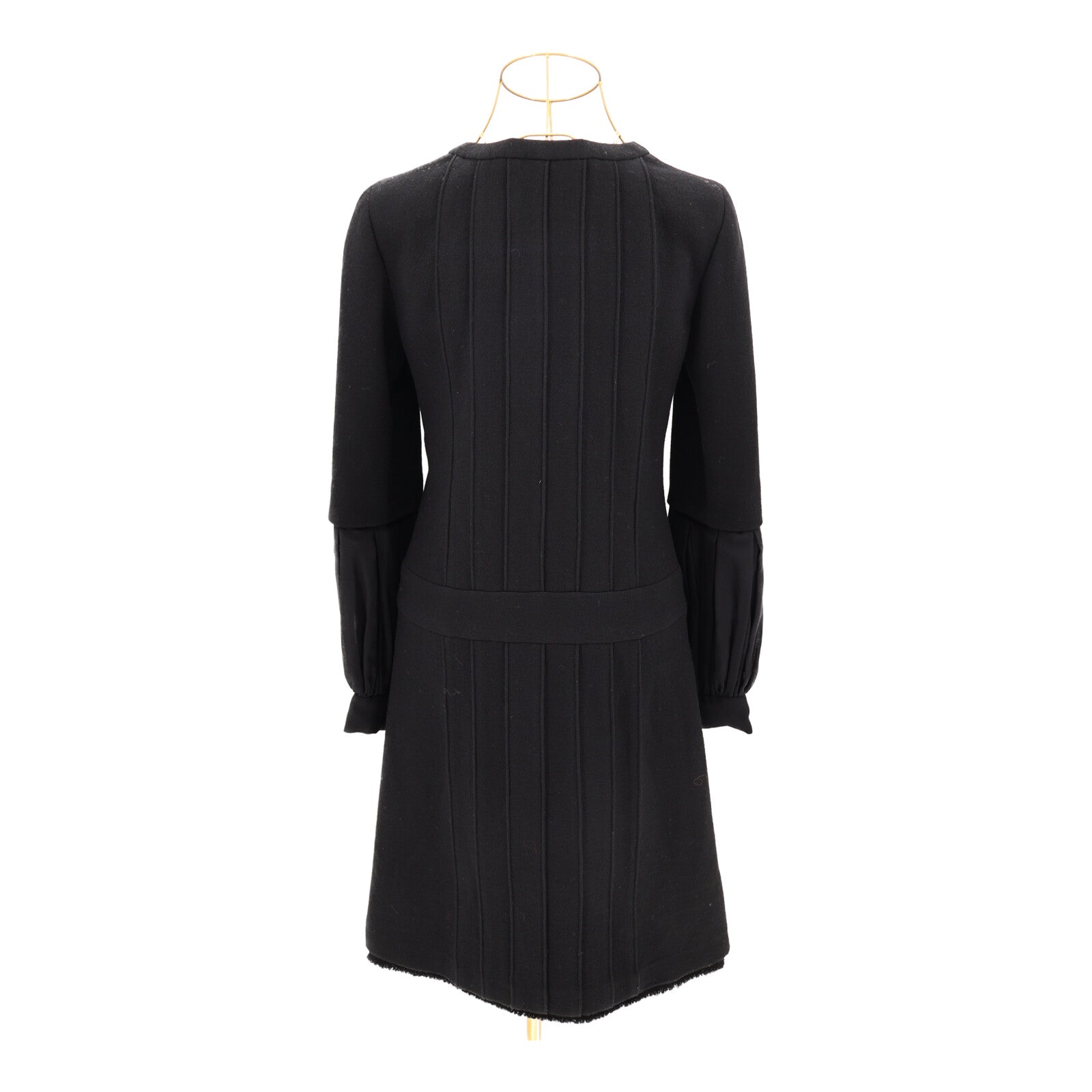CHANEL Wool/Silk Crepe Pintuck Zip Dress連身裙