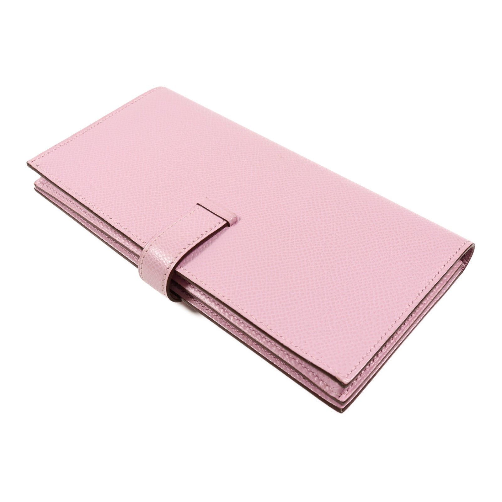 HERMES Epsom皮革Bearn W Snap銀扣長錢包