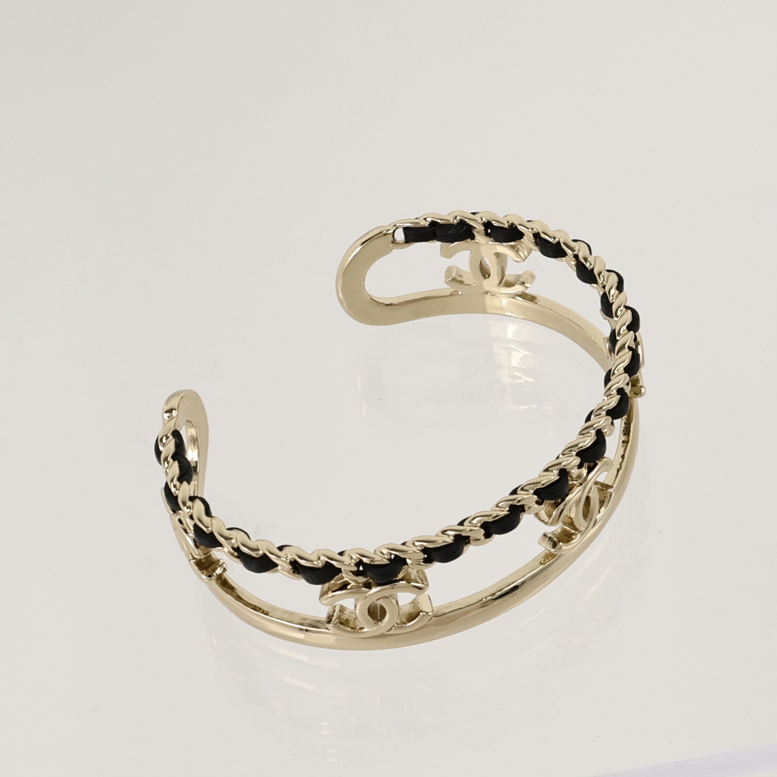 CHANEL 金屬/皮革Bangle手鐲
