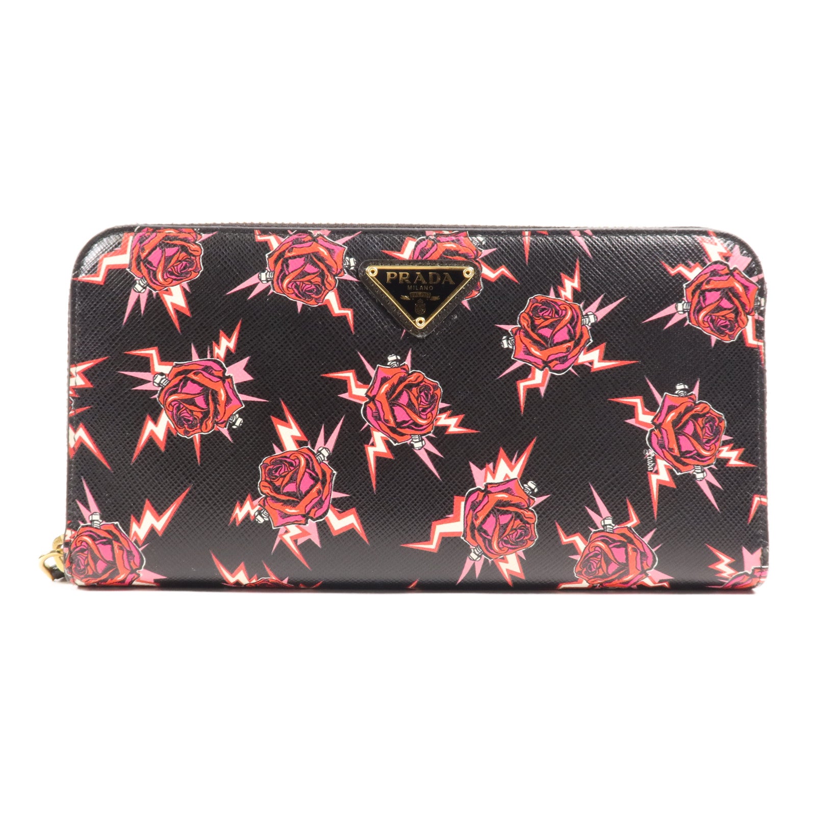 PRADA 牛皮皮革Long Wallet金扣長錢包