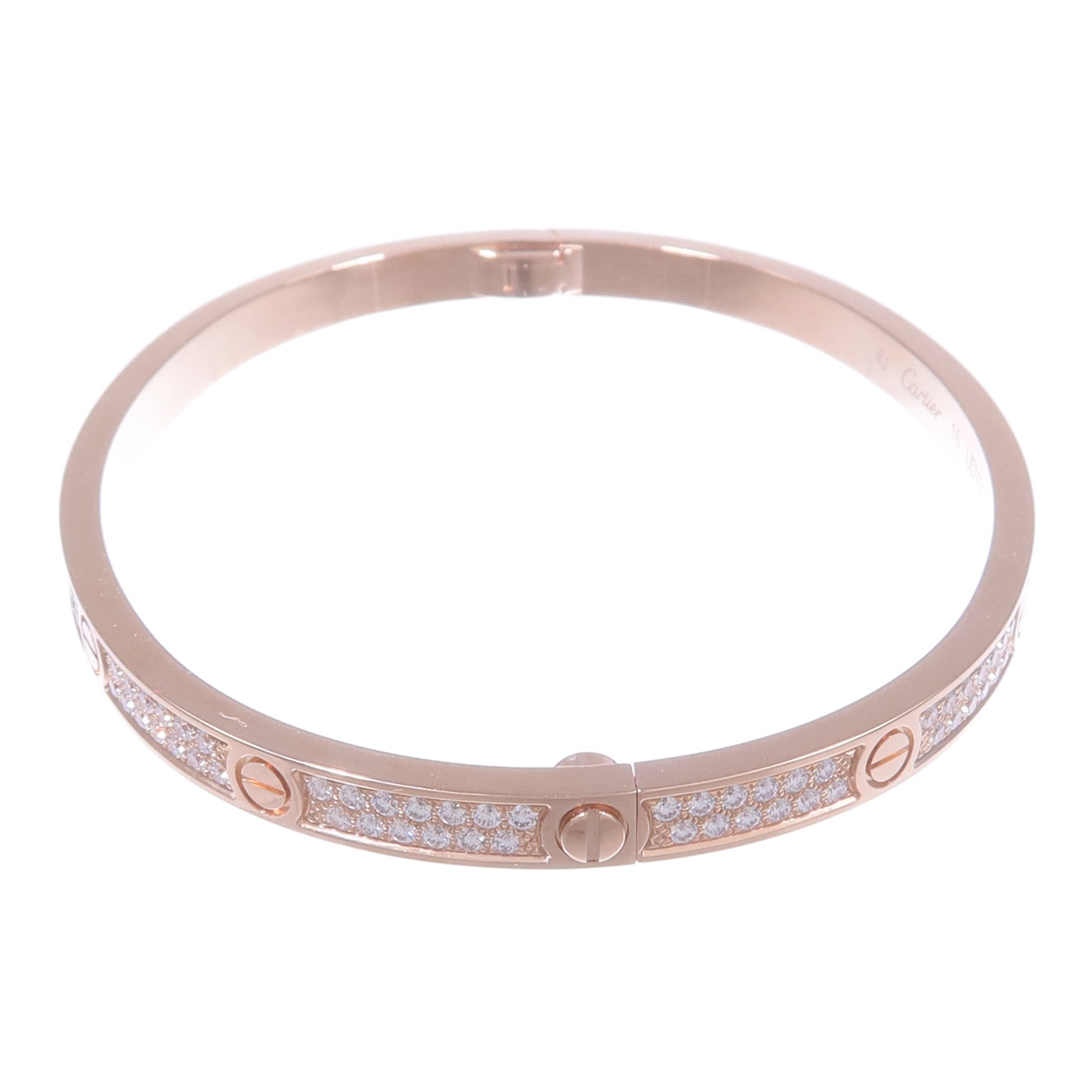 CARTIER 18K玫瑰金Love Bracelet Small Model Full Diamonds鑽石手鐲
