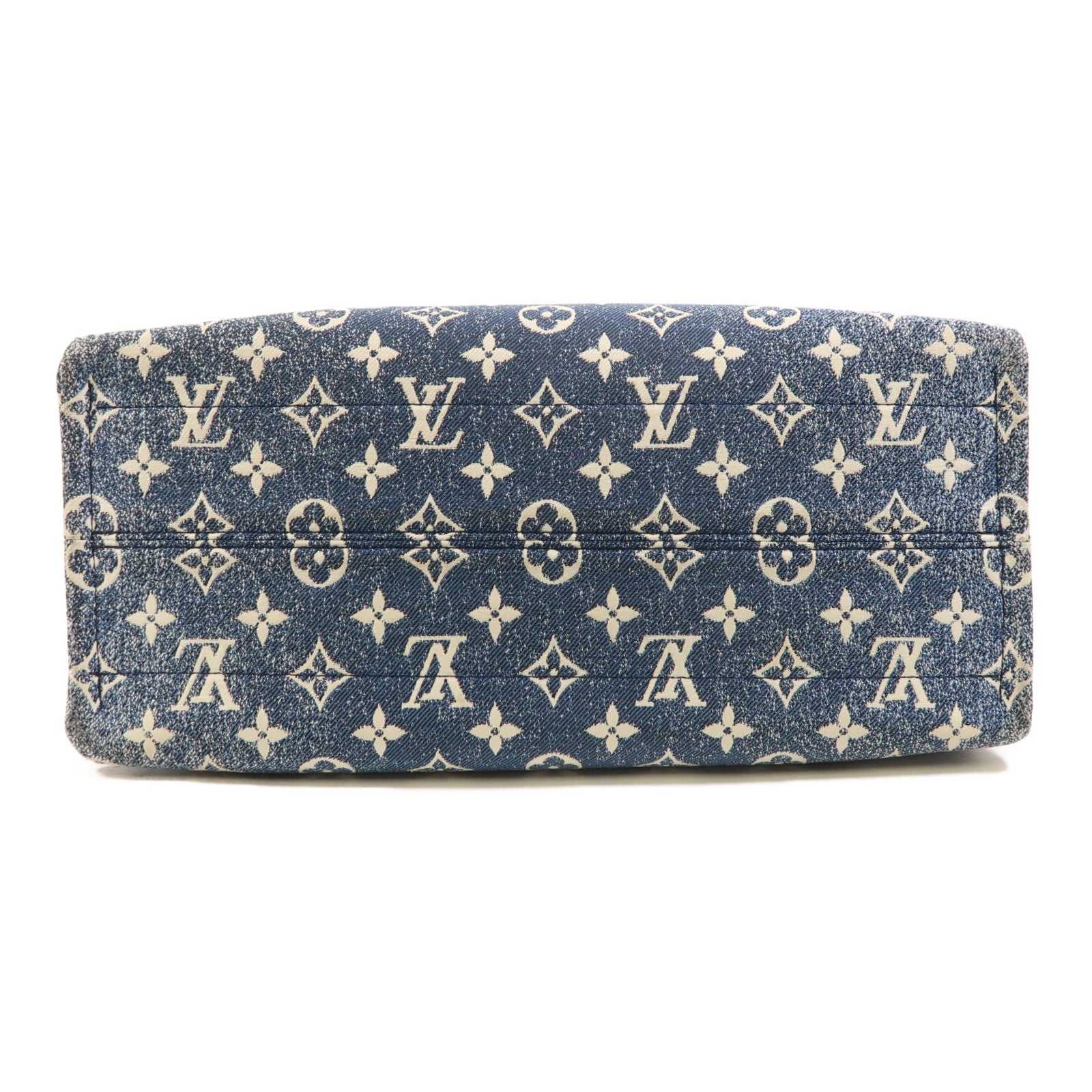 LOUIS VUITTON Monogram Denim On The Go MM金扣手挽肩背兩用袋