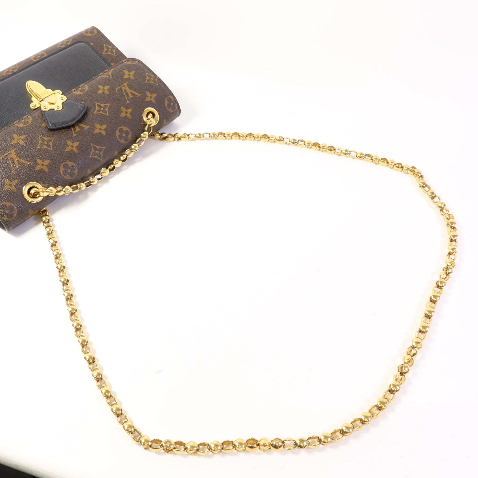 LOUIS VUITTON Monogram Victoire金扣鏈帶肩背袋