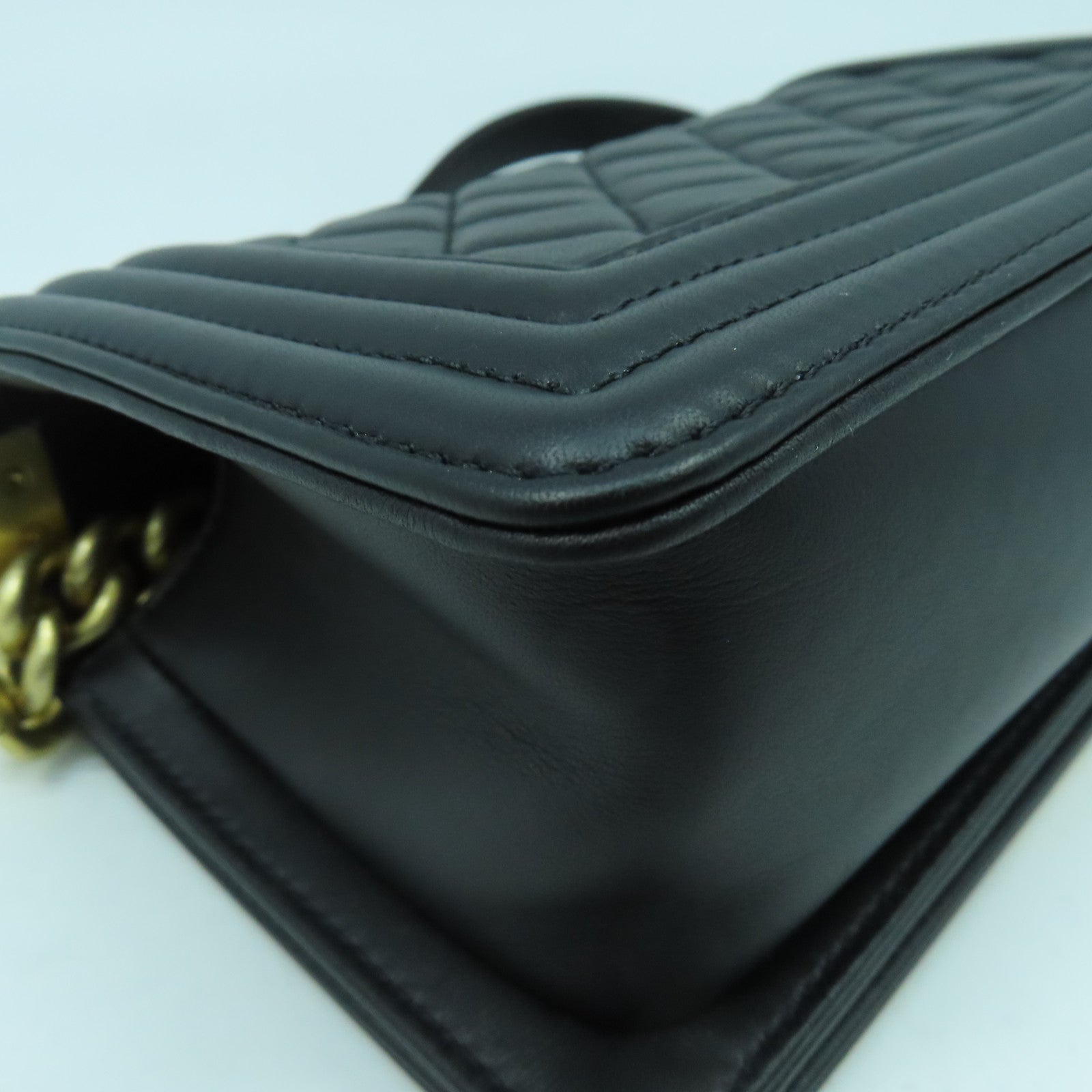 CHANEL 【激減優惠】菱格牛皮皮革Boy 20cm金扣鏈帶肩背袋黑色