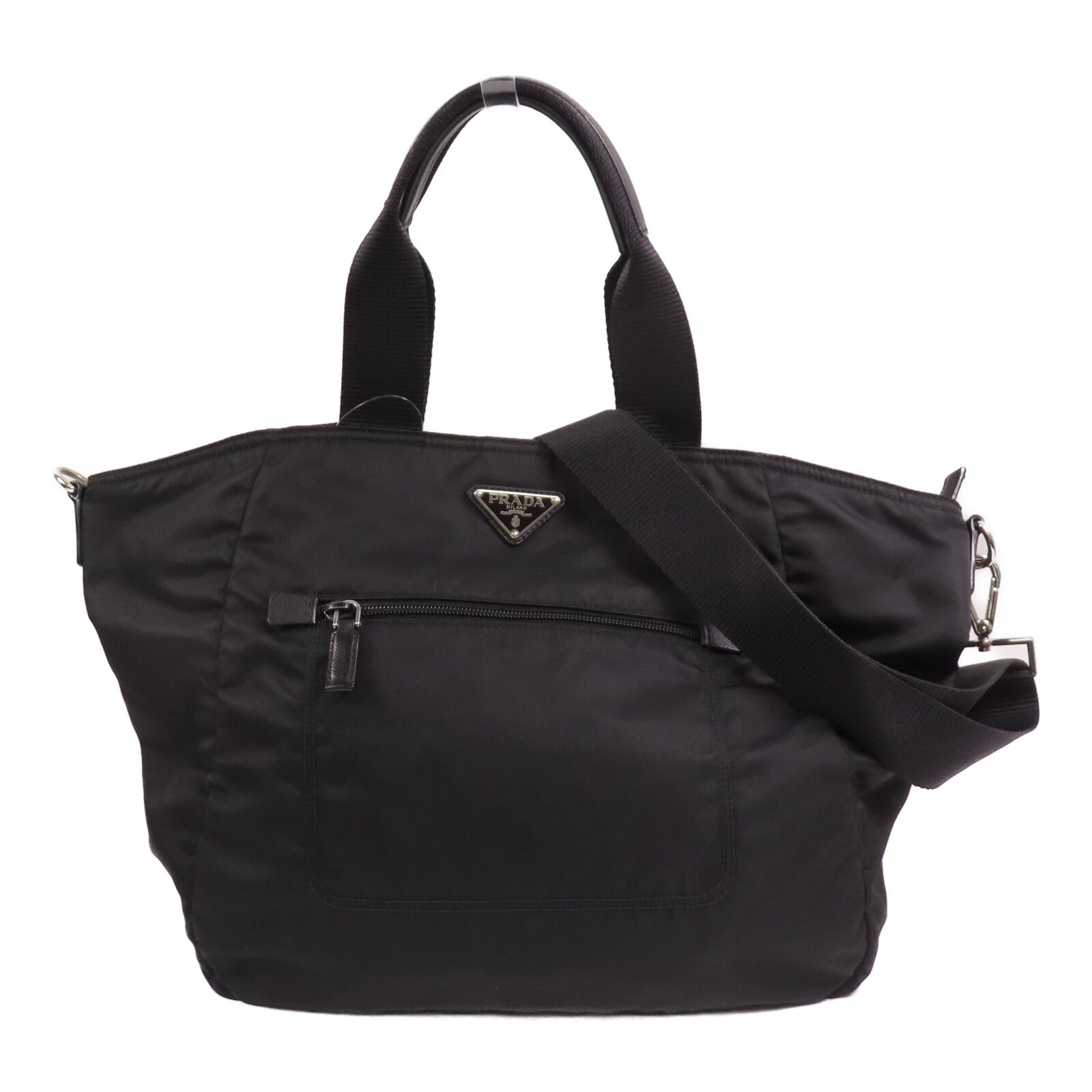 PRADA 尼龍2Way Shoulder Bag銀扣手挽肩背兩用袋