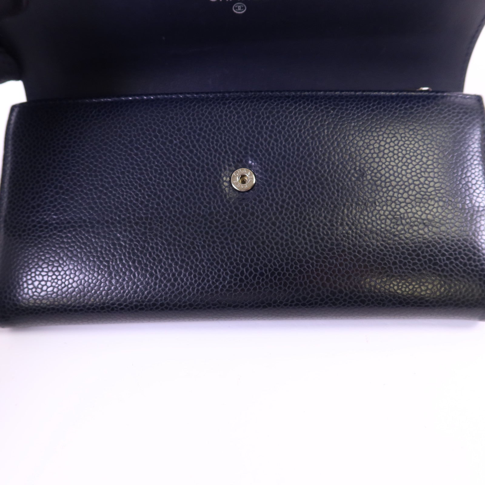 CHANEL 牛皮皮革Long Wallet銀扣長錢包