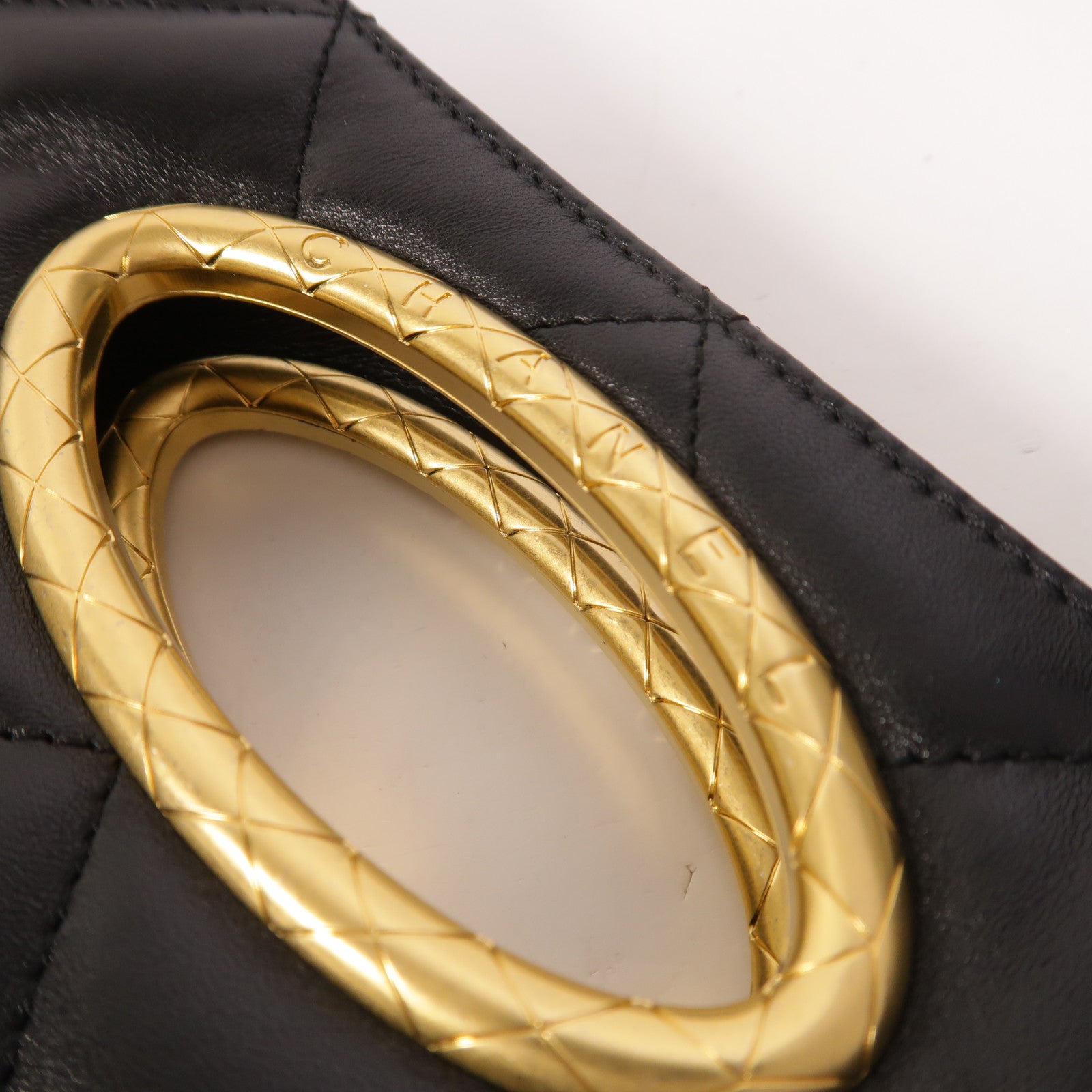 CHANEL 羊皮皮革2 Way Shoulder金扣手挽肩背兩用袋