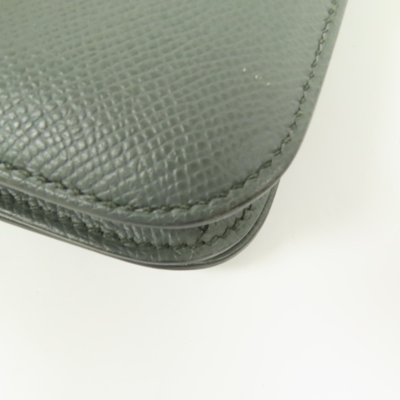 HERMES Epsom皮革Constance Mini銀扣肩背袋Vert Amande