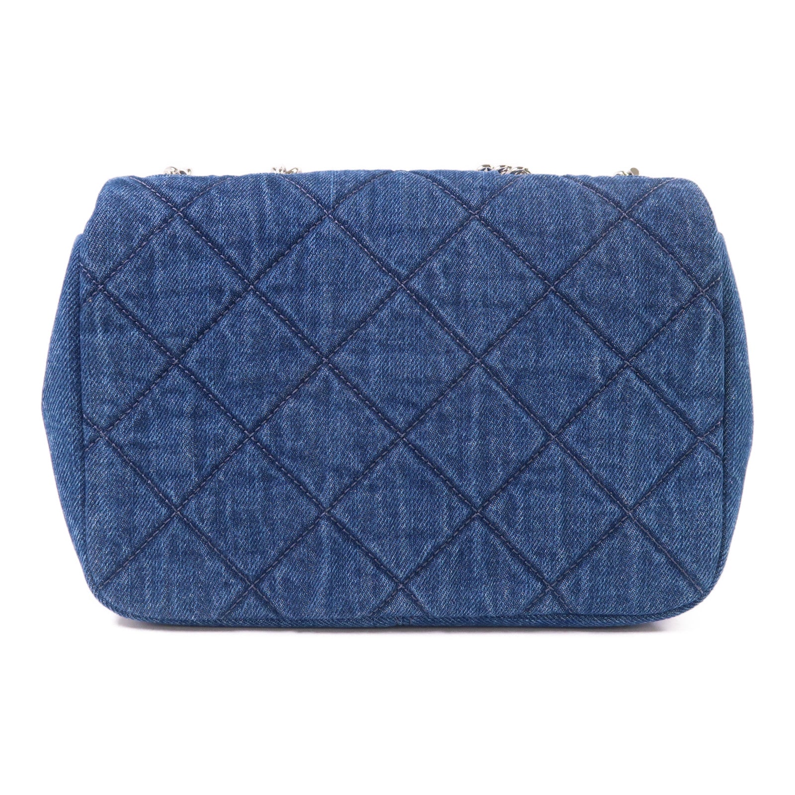 Tory Burch 牛仔布Chain Shoulder銀扣鏈帶肩背袋