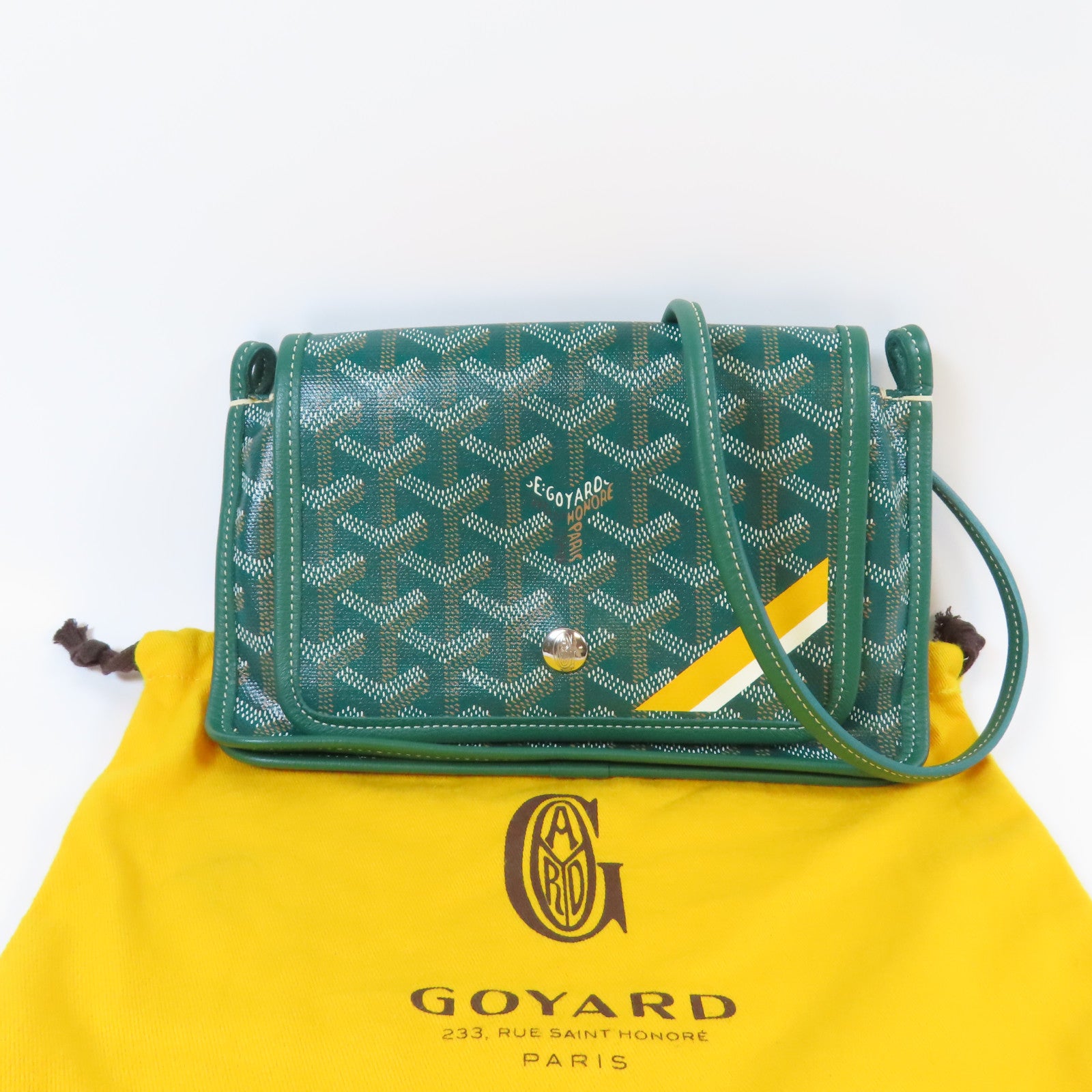 GOYARD 塗層帆布Plumet銀扣肩背袋綠色