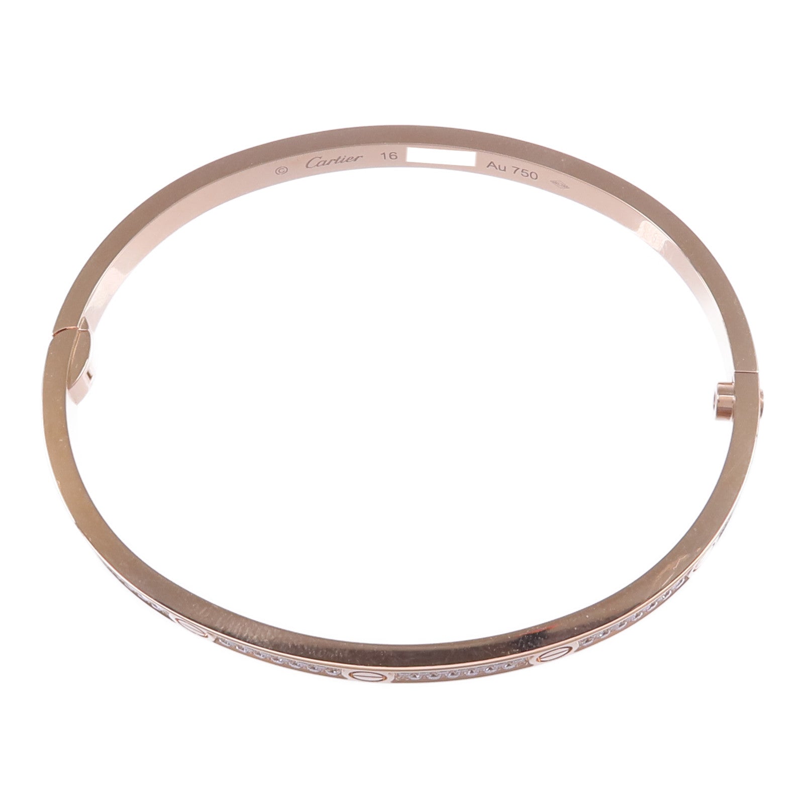 CARTIER 18K玫瑰金Love Bracelet Small Model Full Diamonds鑽石手鐲
