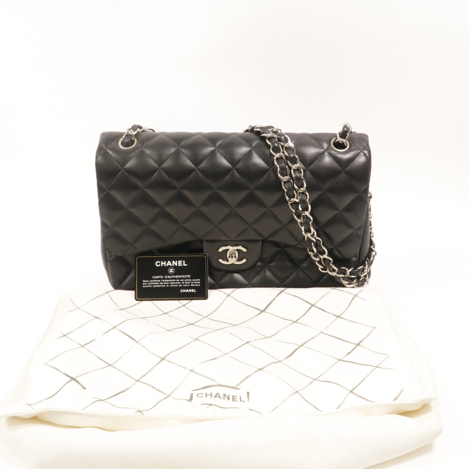 CHANEL 羊皮皮革Large Classic鏈帶肩背袋