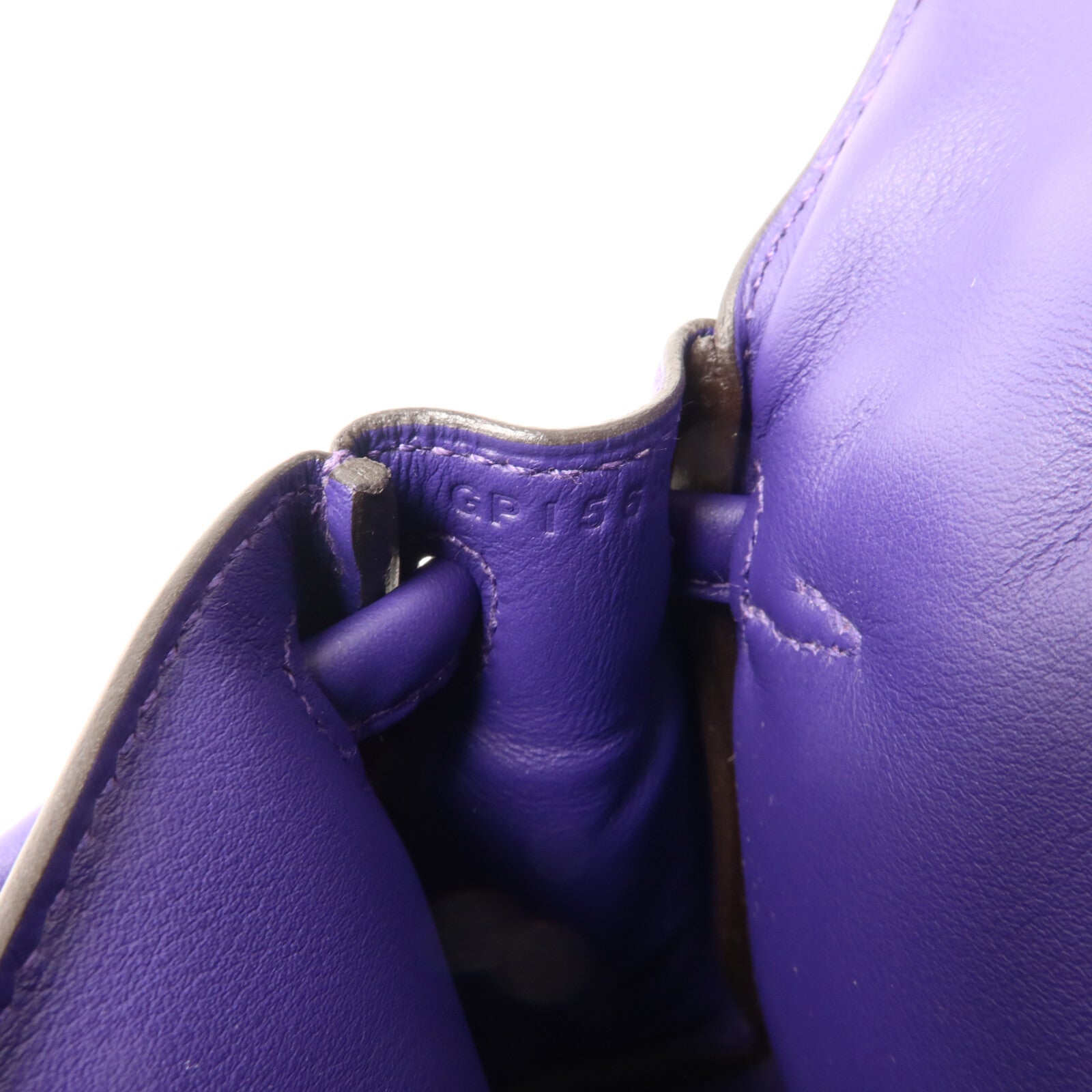 HERMES Swift皮革Kelly Doll手挽袋Purple/Dune