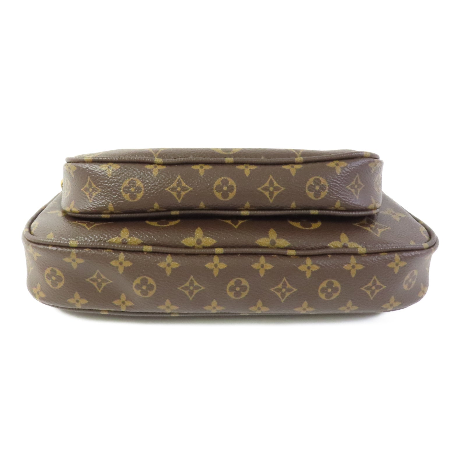 LOUIS VUITTON Monogram Multi Pochette Accessoires金扣手挽肩背兩用袋棕色