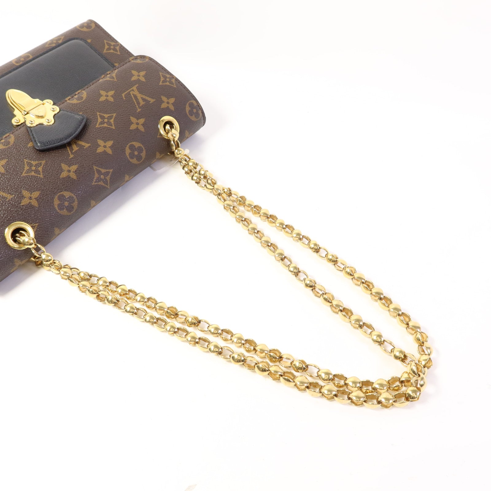 LOUIS VUITTON Monogram Victoire金扣鏈帶肩背袋