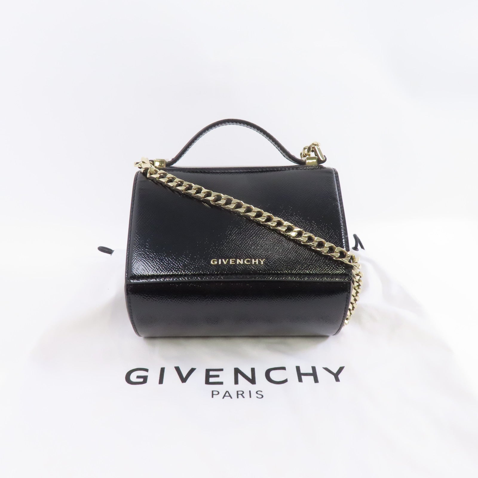 GIVENCHY 牛皮皮革2 Way Shoulder金扣手挽肩背兩用袋黑色
