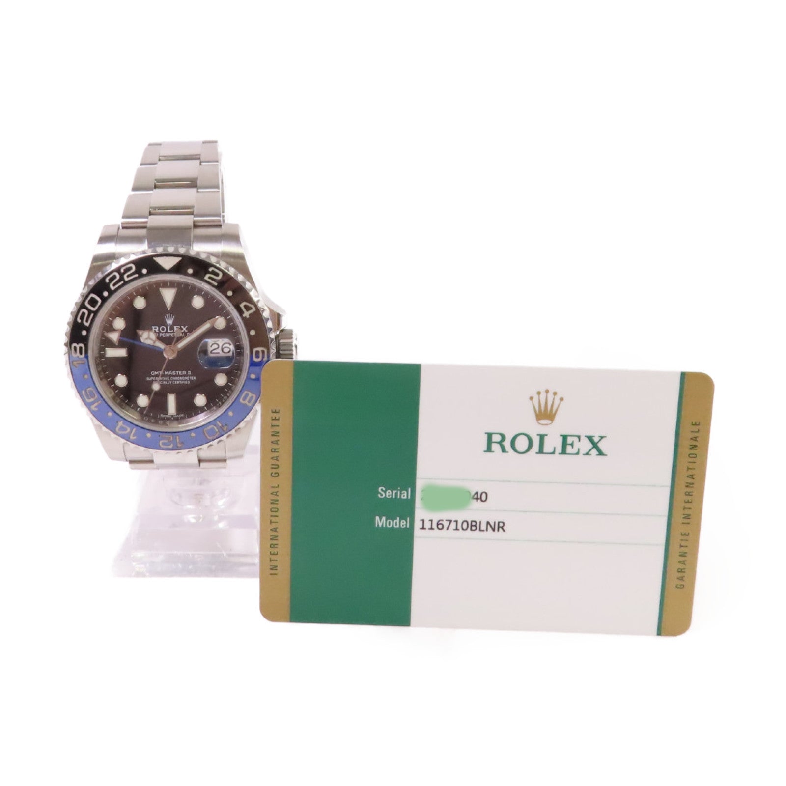 ROLEX GMT Master II Watch不鏽鋼自動機芯手錶黑色/藍色