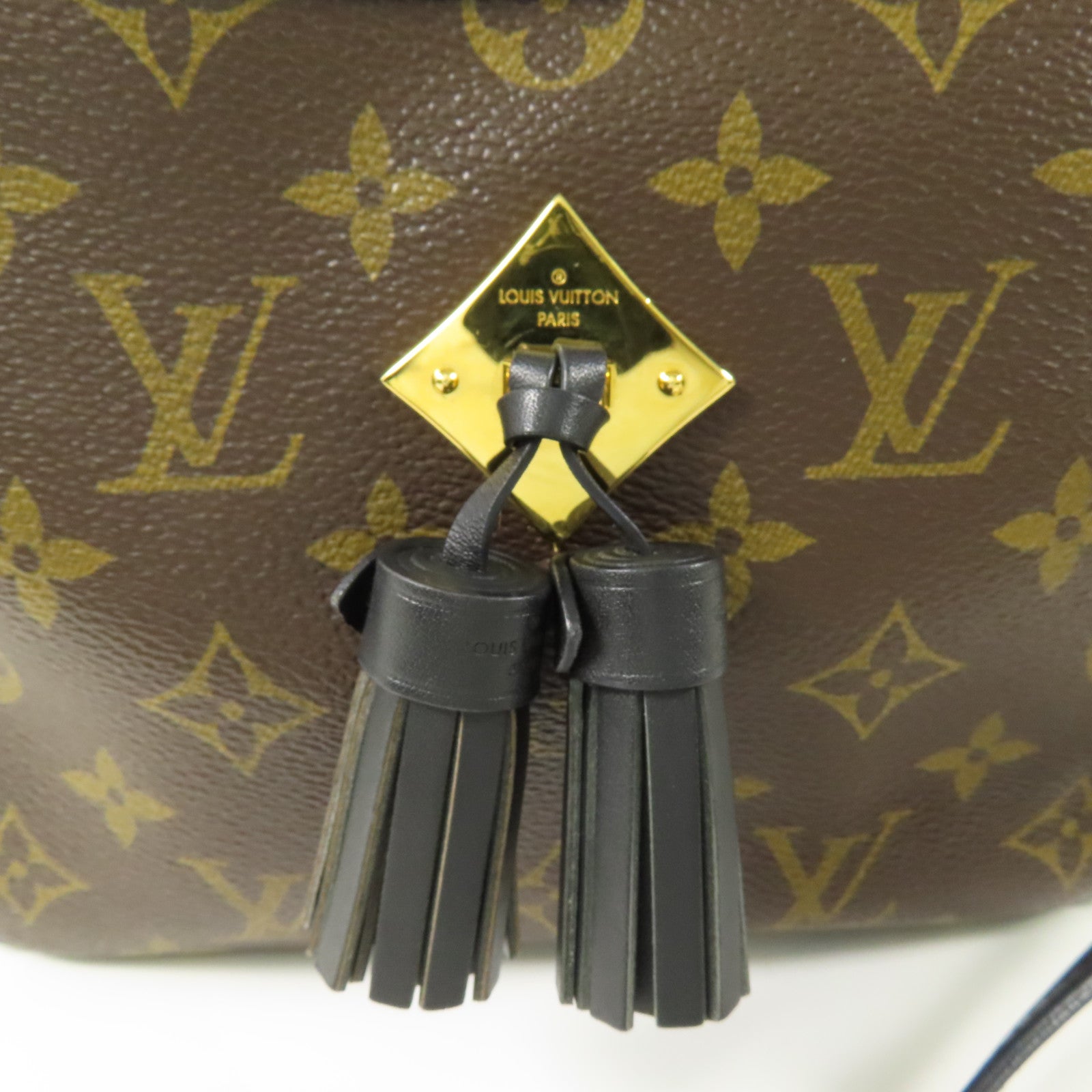 LOUIS VUITTON Monogram Saintonge金扣手挽肩背兩用袋