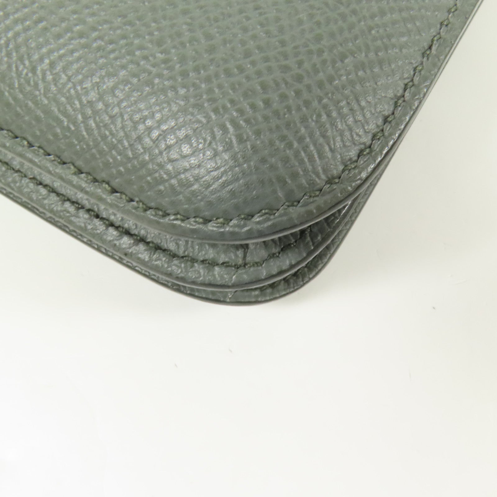 HERMES Epsom皮革Constance Mini銀扣肩背袋Vert Amande