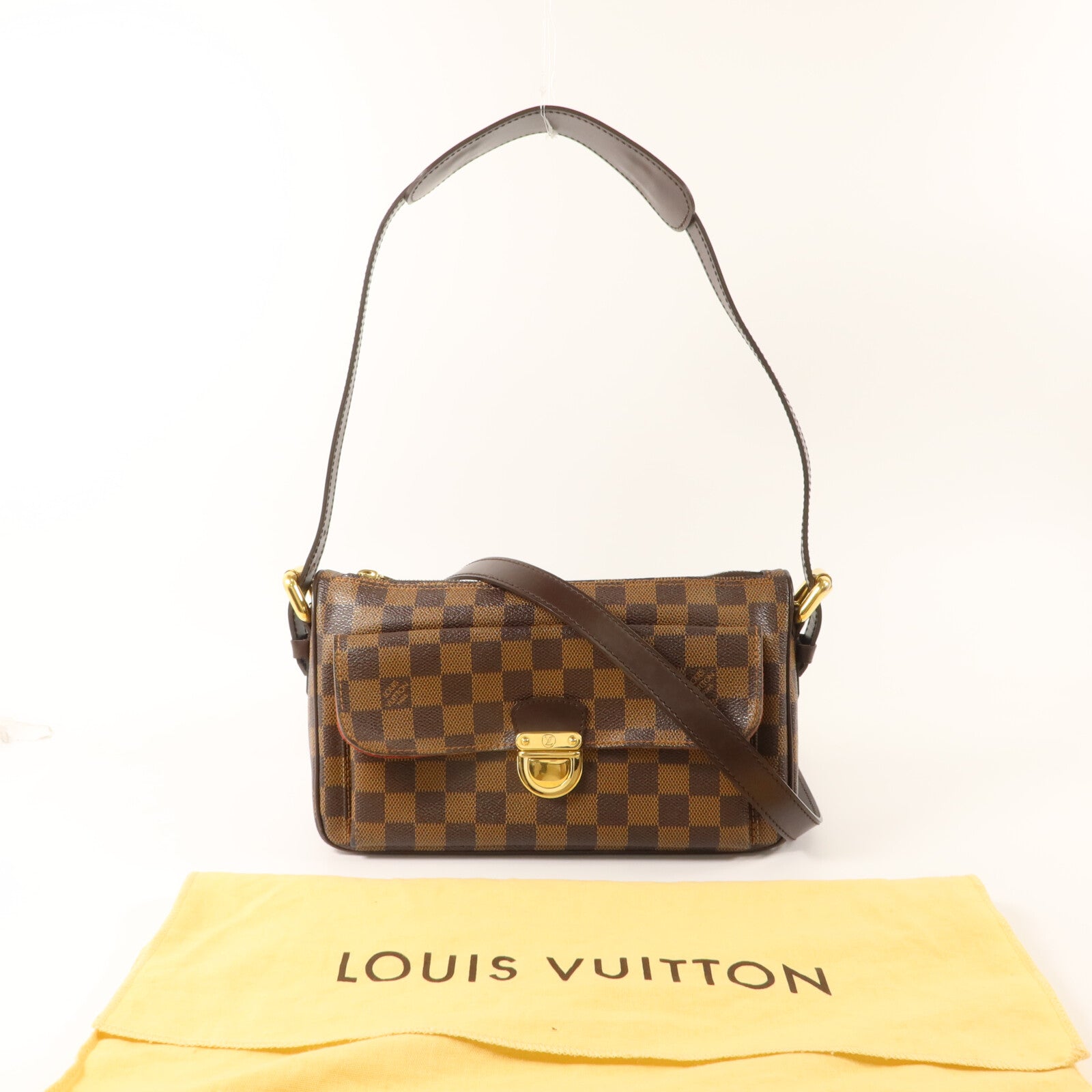 LOUIS VUITTON Damier Ravello GM金扣肩背袋