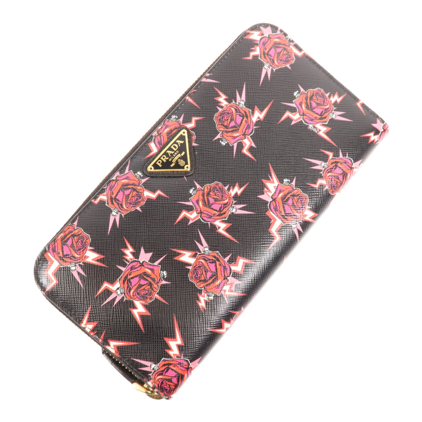 PRADA 牛皮皮革Long Wallet金扣長錢包