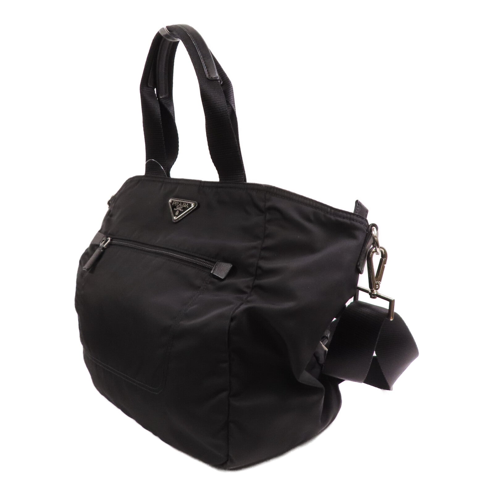 PRADA 尼龍2Way Shoulder Bag銀扣手挽肩背兩用袋