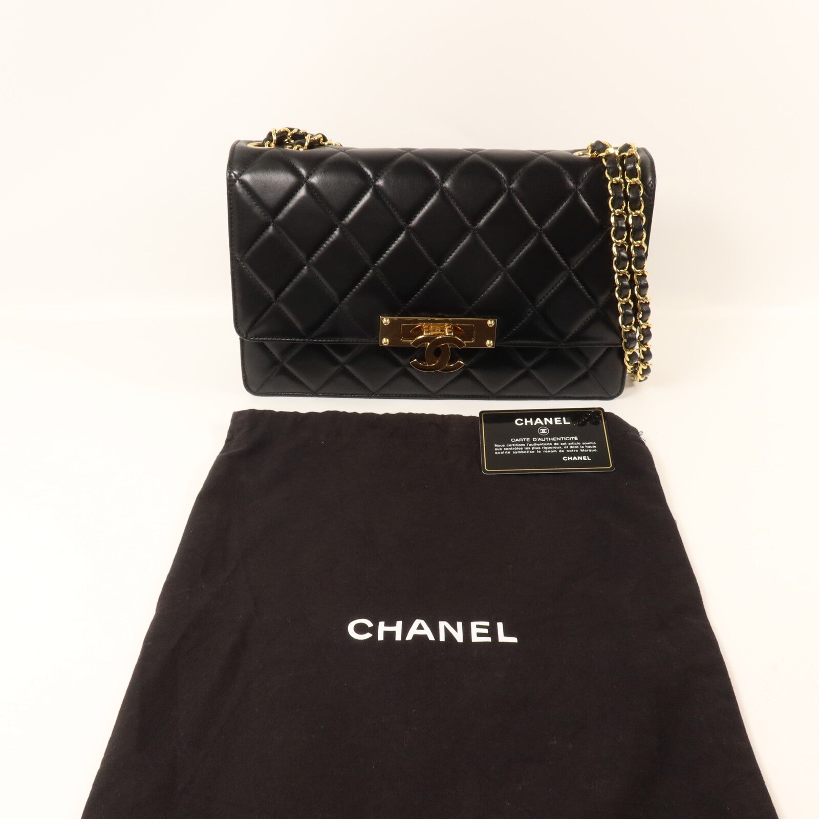 CHANEL 羊皮皮革Chanel Golden Class鏈帶肩背袋