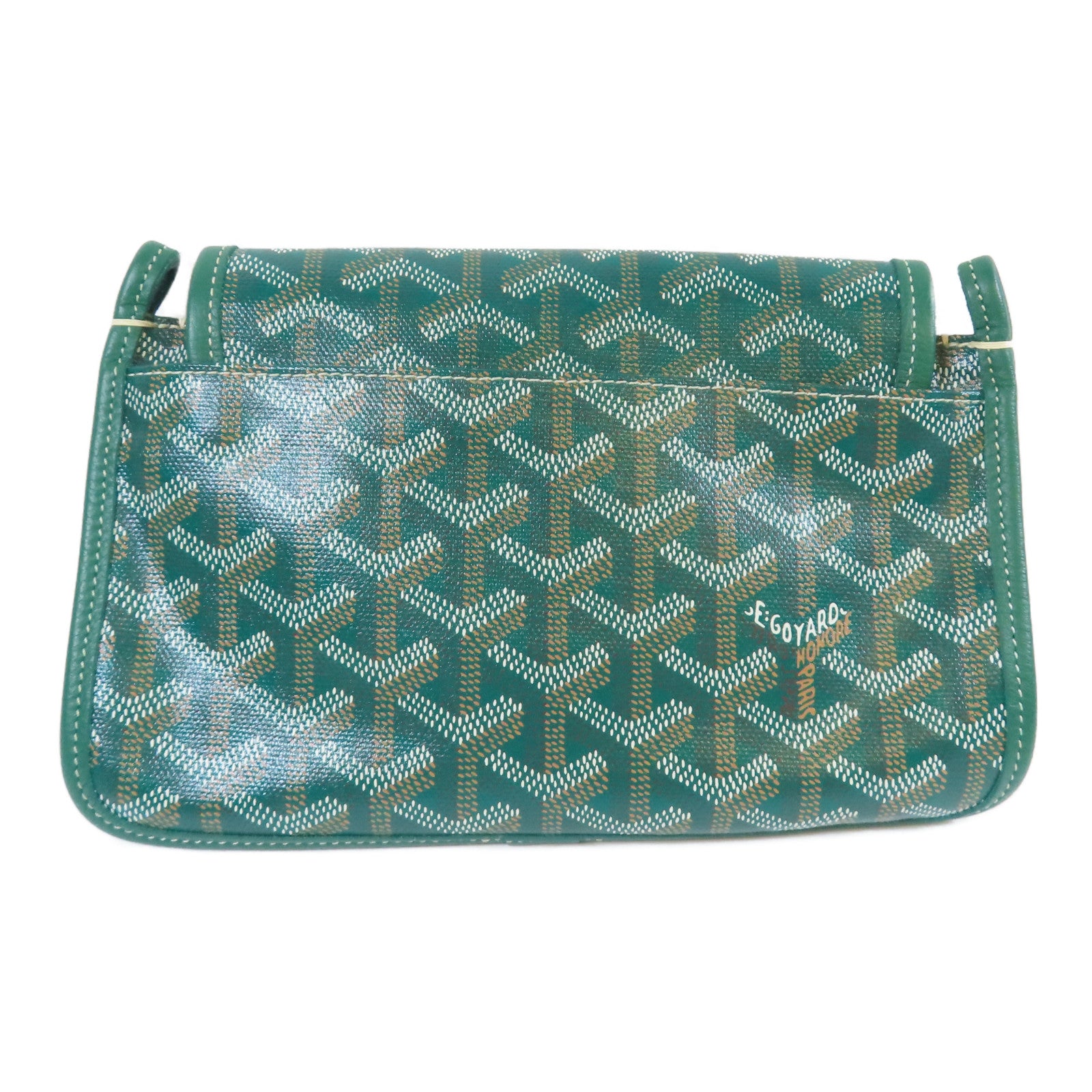 GOYARD 塗層帆布Plumet銀扣肩背袋綠色