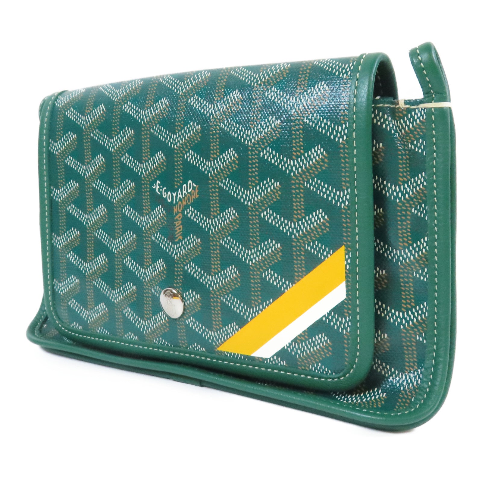 GOYARD 塗層帆布Plumet銀扣肩背袋綠色