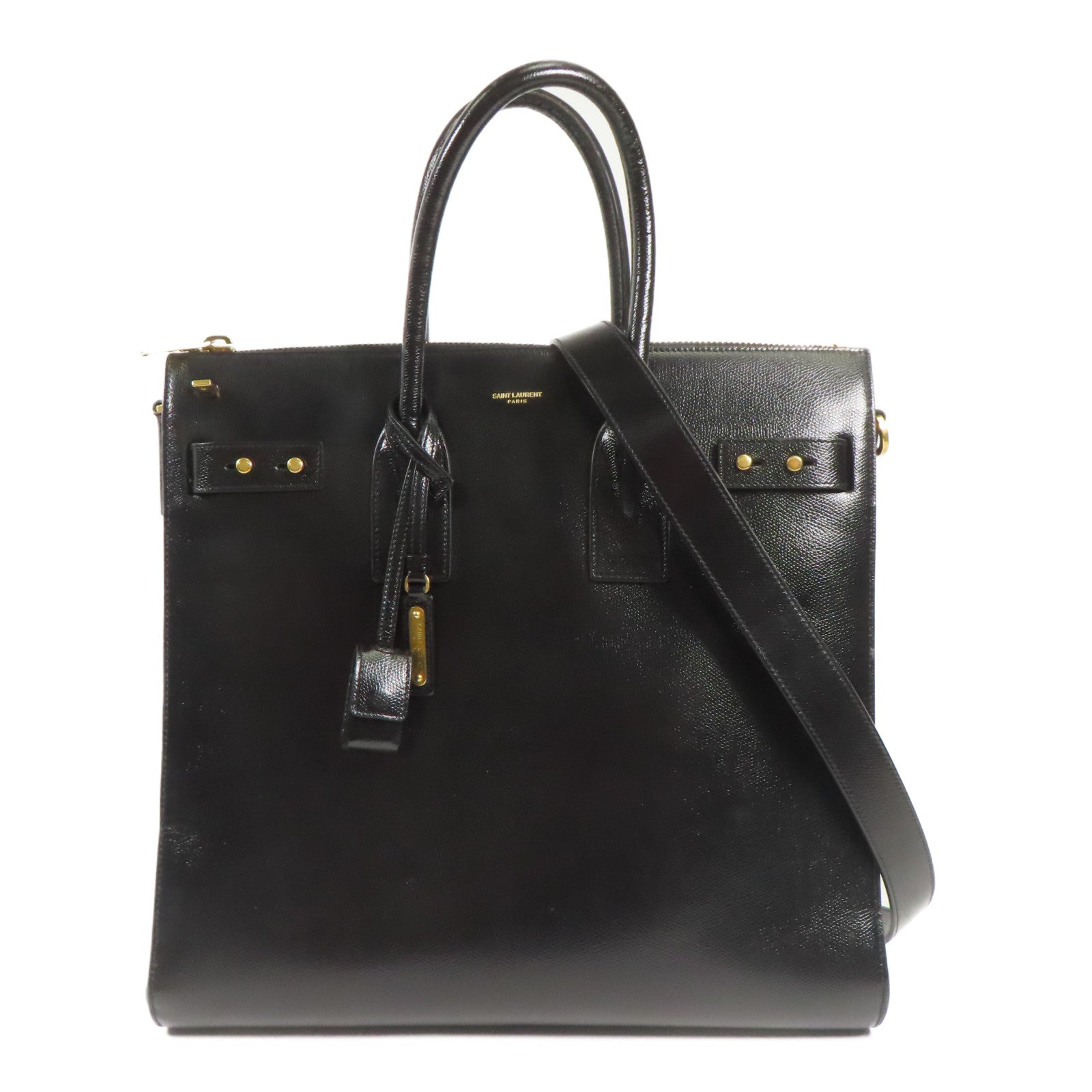 YVES SAINT LAURENT 牛皮皮革Shoulder Bag金扣手挽肩背兩用袋