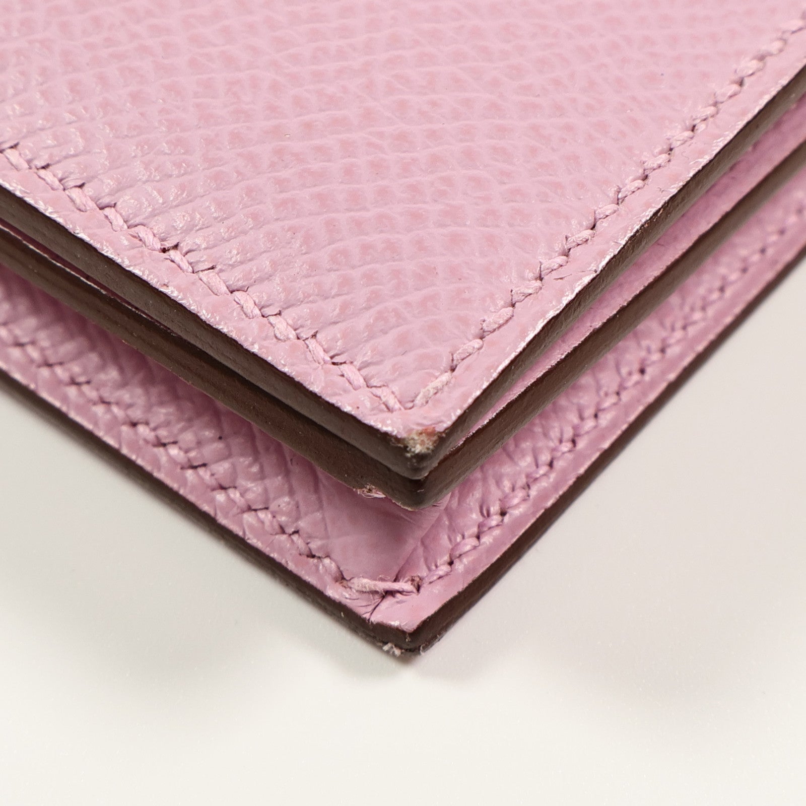 HERMES Epsom皮革Bearn W Snap銀扣長錢包